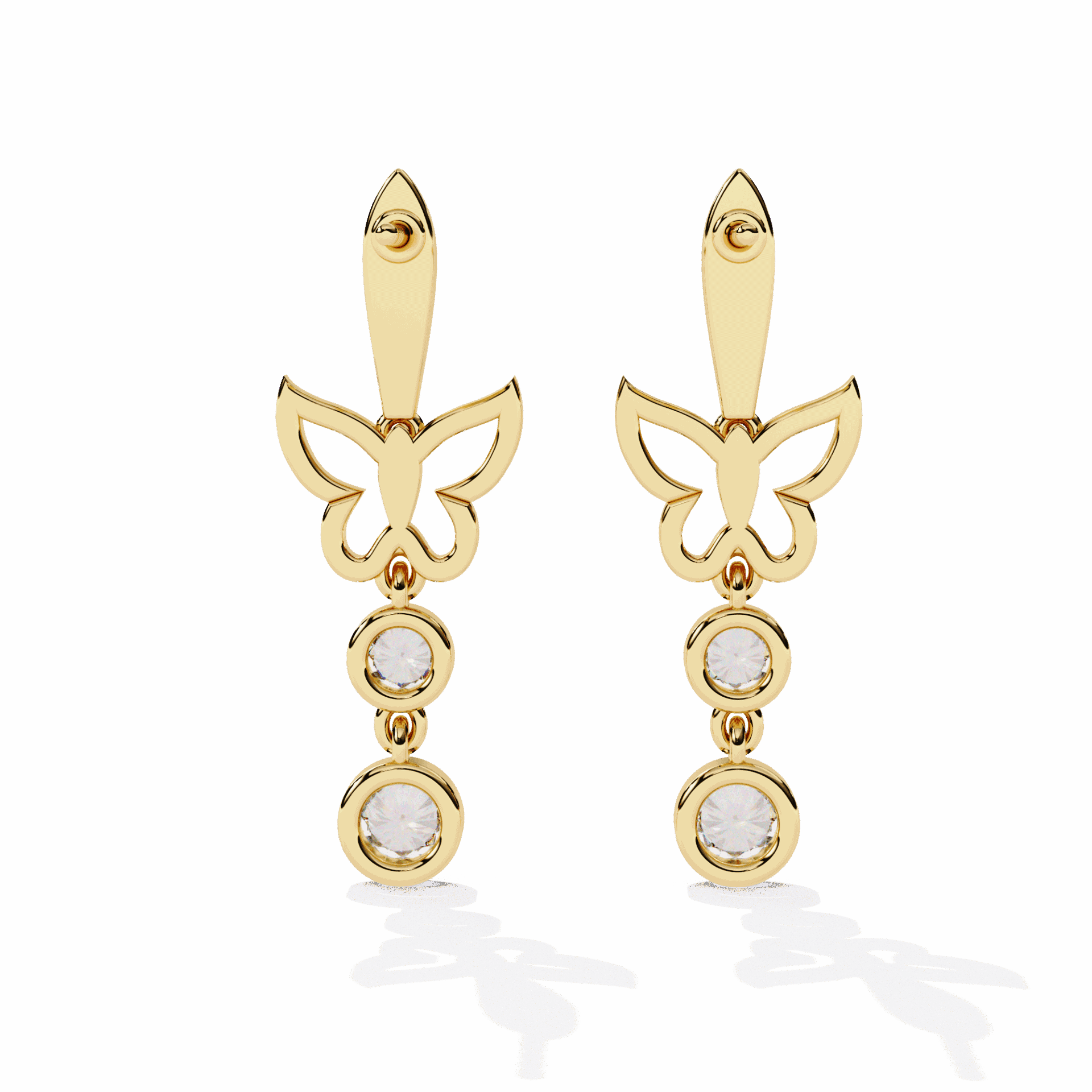 0.6 Carat Eternal Round Dangle Earrings in Moissanite | House of Estara