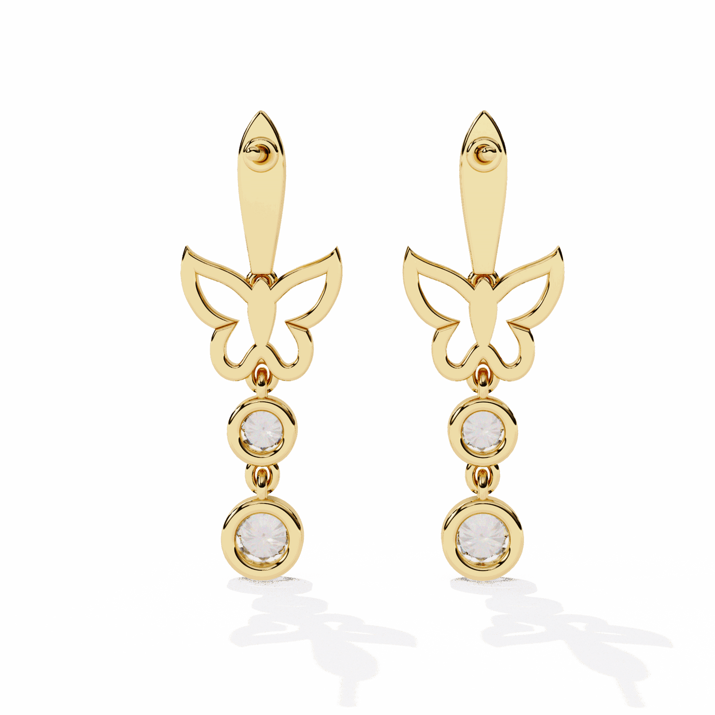 0.6 Carat Eternal Round Dangle Earrings in Moissanite | House of Estara