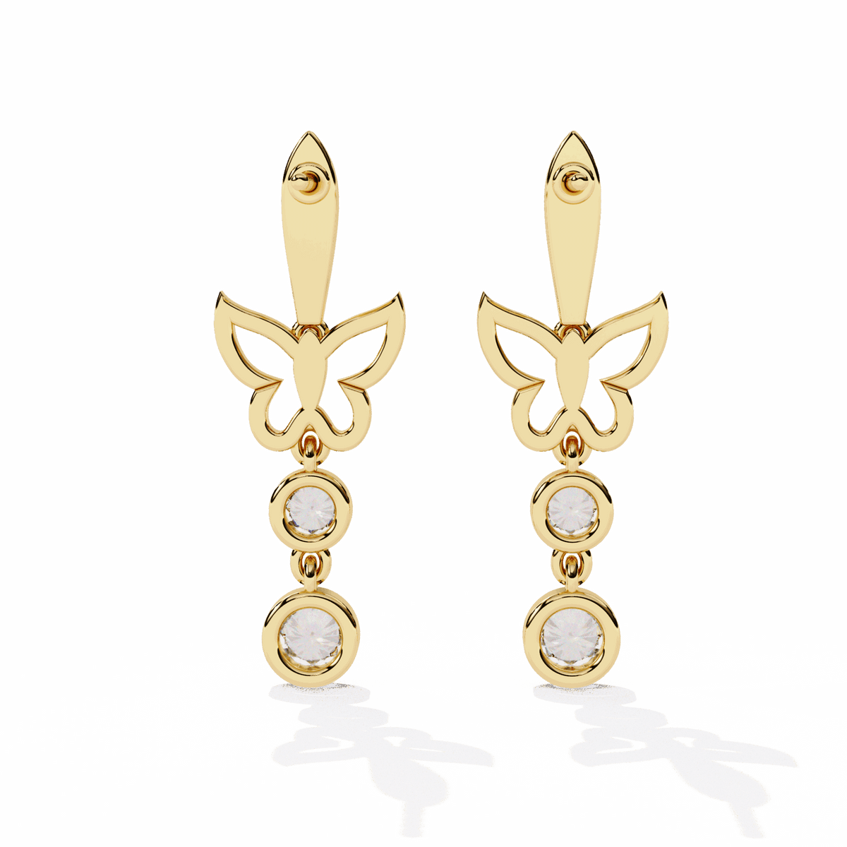 0.6 Carat Eternal Round Dangle Earrings in Moissanite | House of Estara