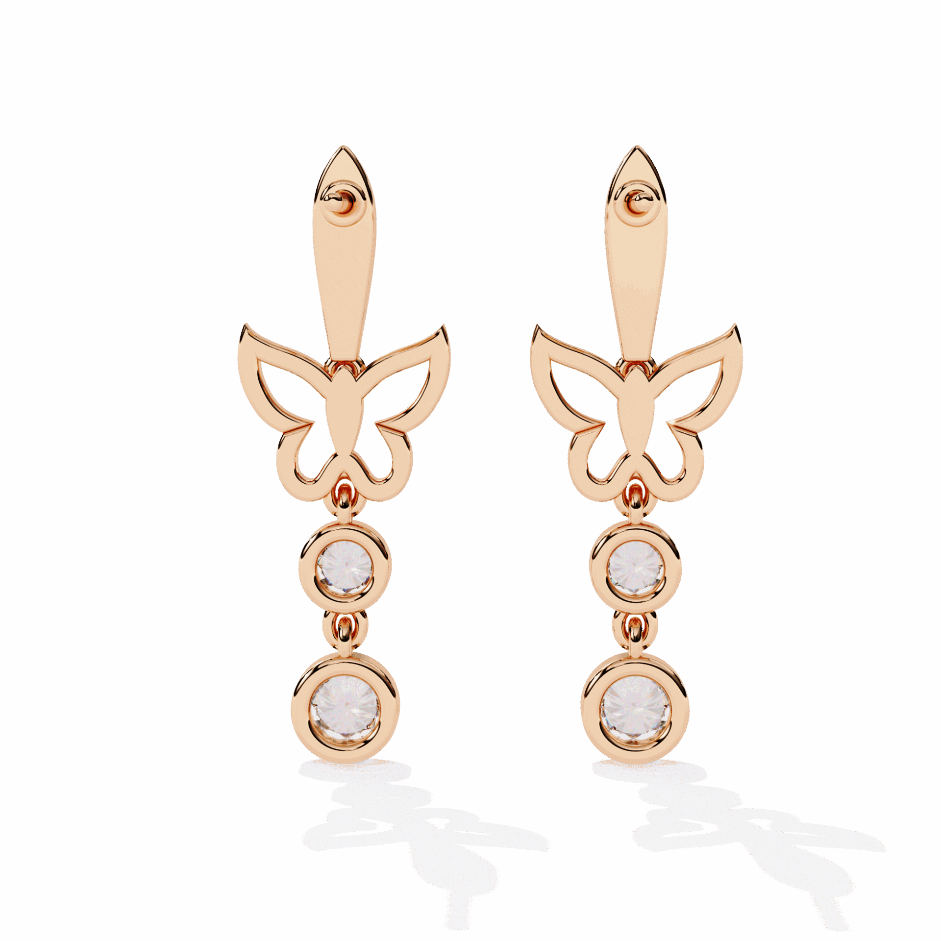 0.6 Carat Eternal Round Dangle Earrings in Moissanite | House of Estara