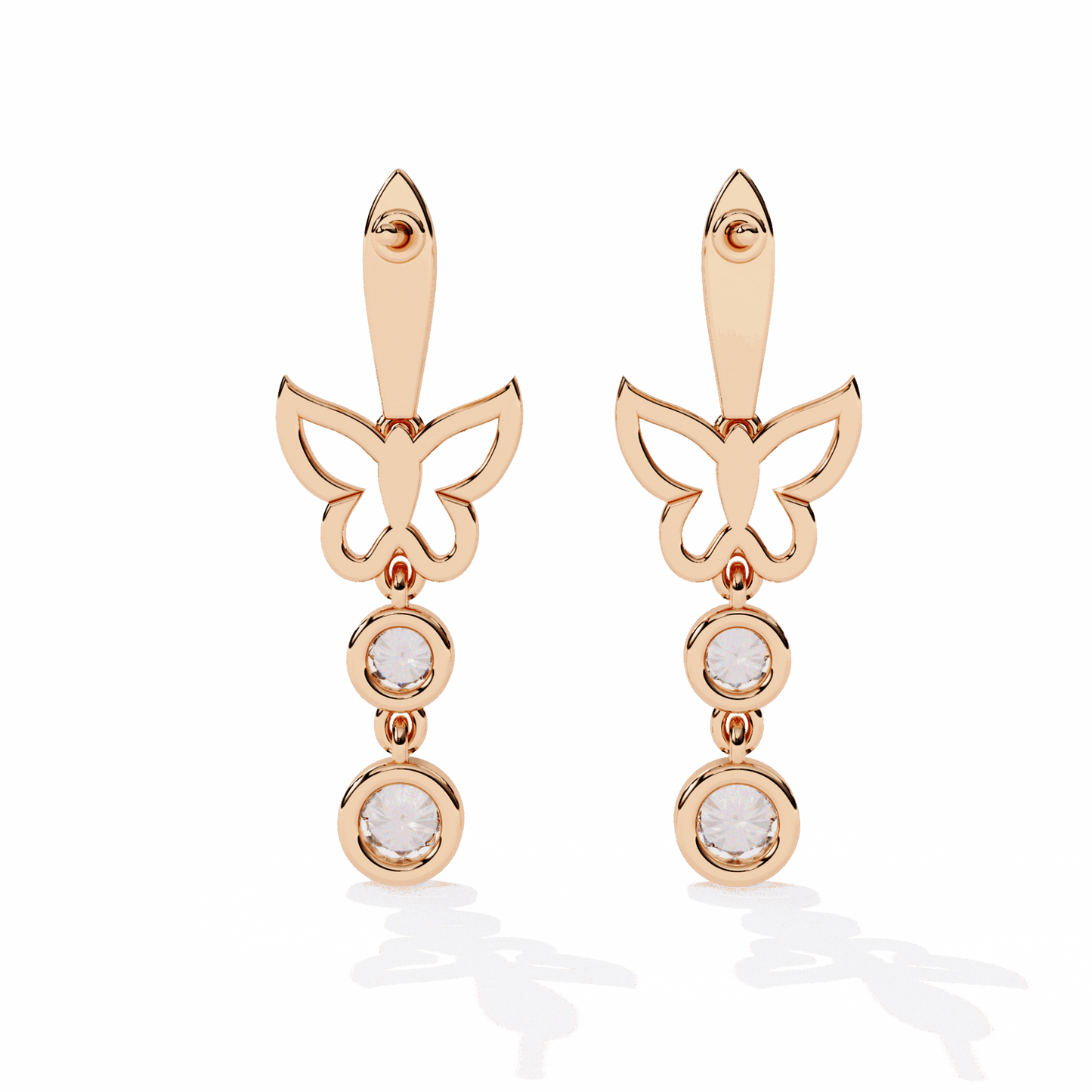 0.6 Carat Eternal Round Dangle Earrings in Moissanite | House of Estara