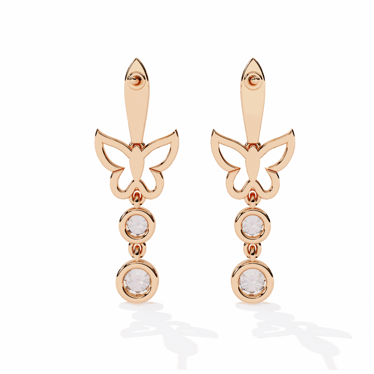 0.6 Carat Eternal Round Dangle Earrings in Moissanite | House of Estara
