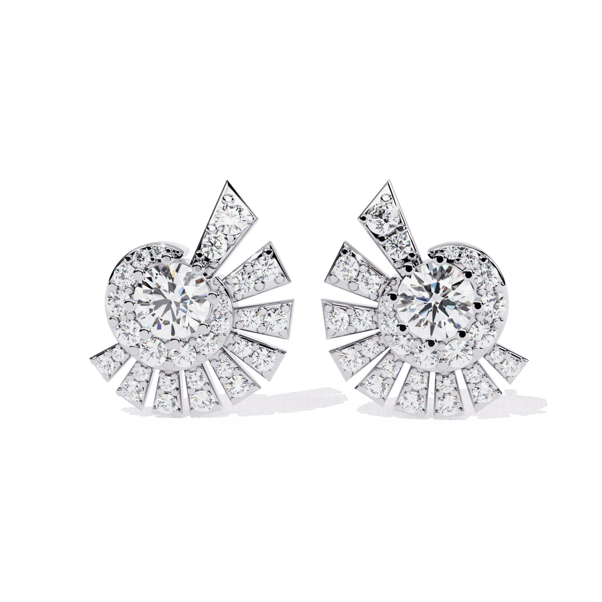 1.75 Carat Round Cluster Stud Earrings in Moissanite | House of Estara