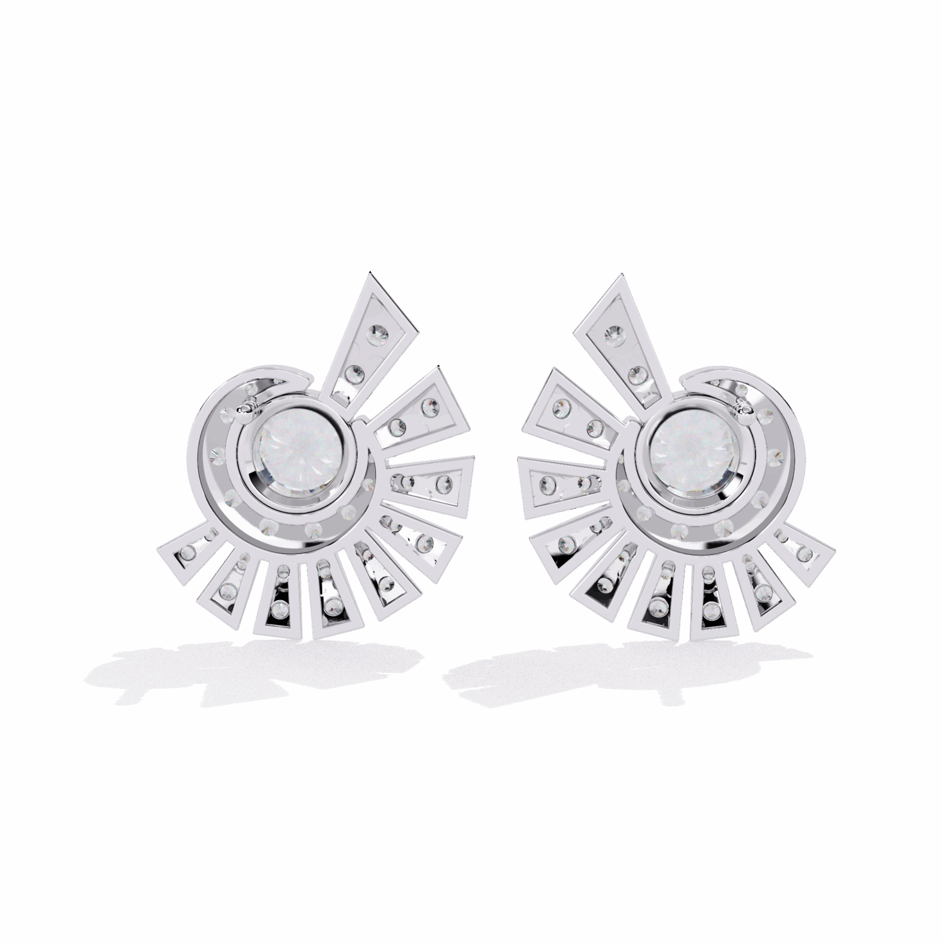 1.75 Carat Round Cluster Stud Earrings in Moissanite | House of Estara