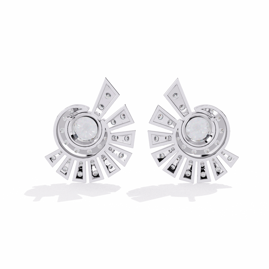 1.75 Carat Round Cluster Stud Earrings in Moissanite | House of Estara