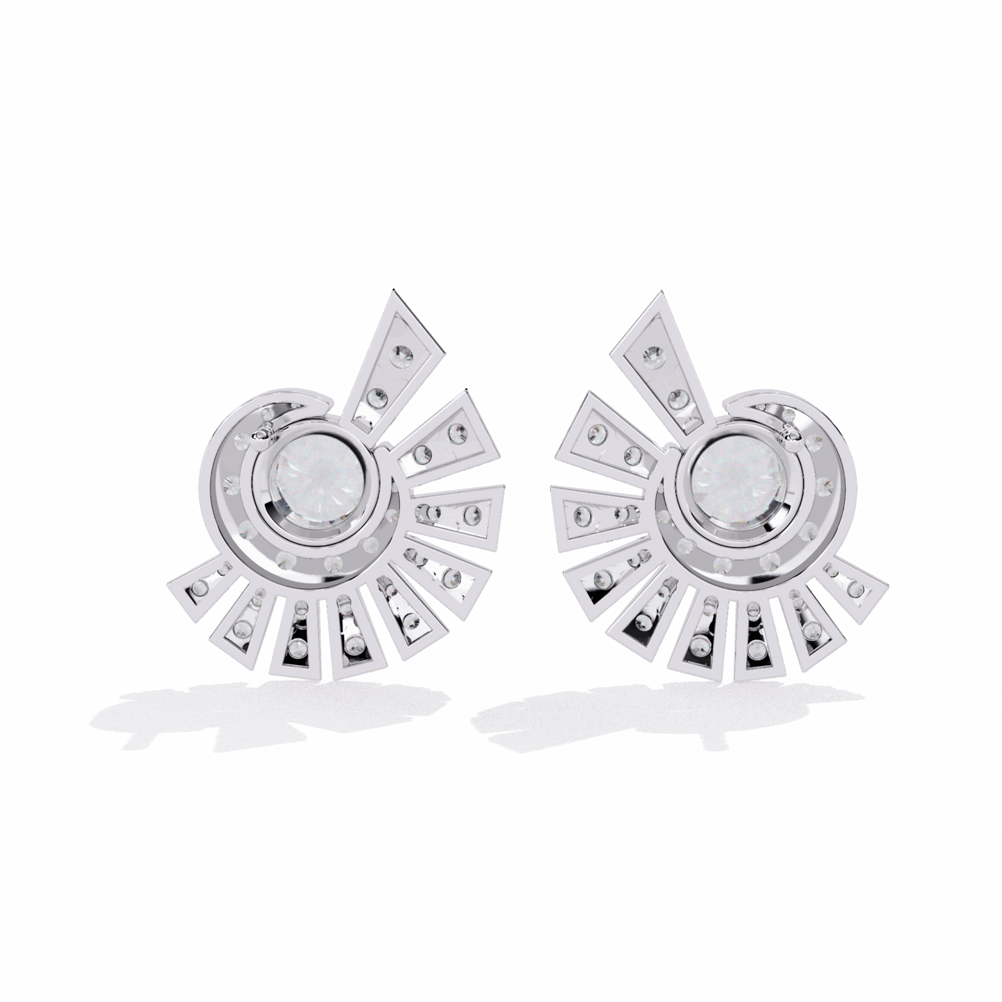 1.75 Carat Round Cluster Stud Earrings in Moissanite | House of Estara