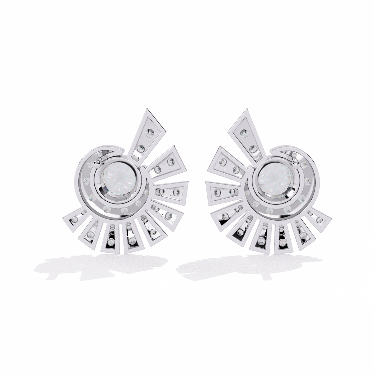 1.75 Carat Round Cluster Stud Earrings in Moissanite | House of Estara