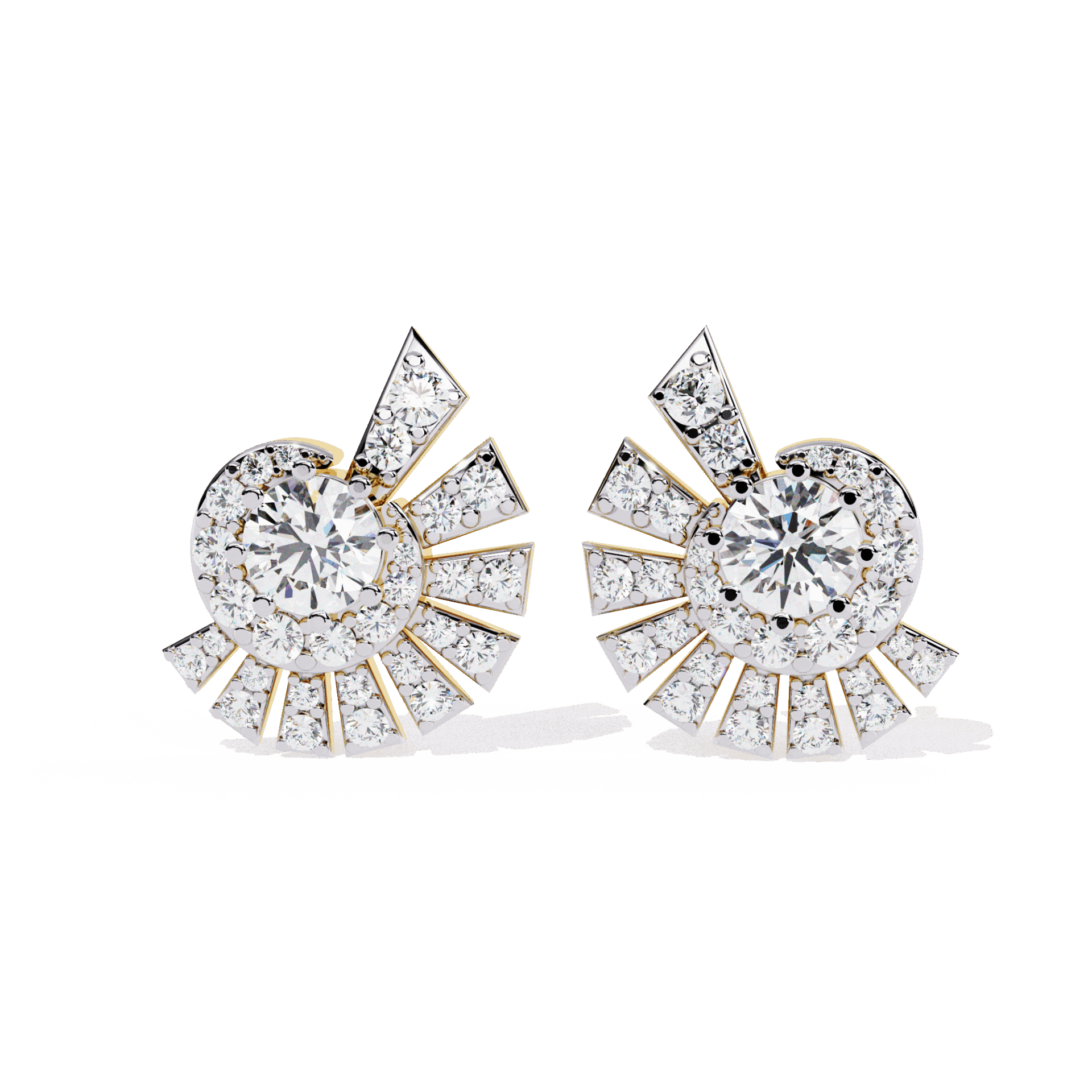 1.75 Carat Round Cluster Stud Earrings in Moissanite | House of Estara