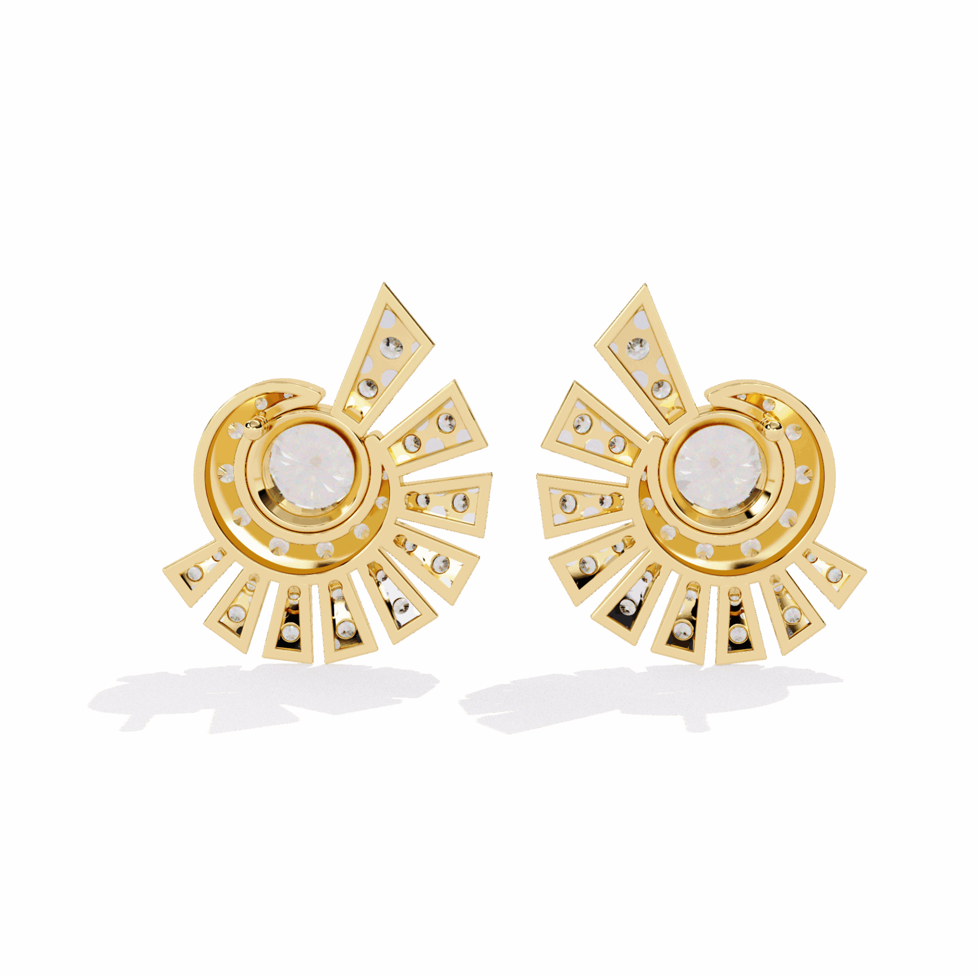 1.75 Carat Round Cluster Stud Earrings in Moissanite | House of Estara