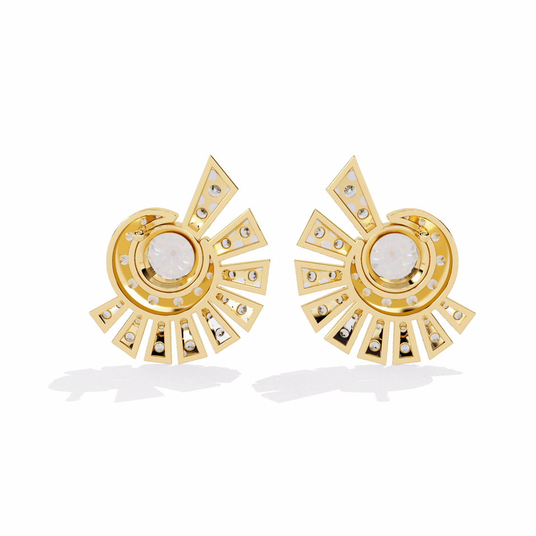 1.75 Carat Round Cluster Stud Earrings in Moissanite | House of Estara