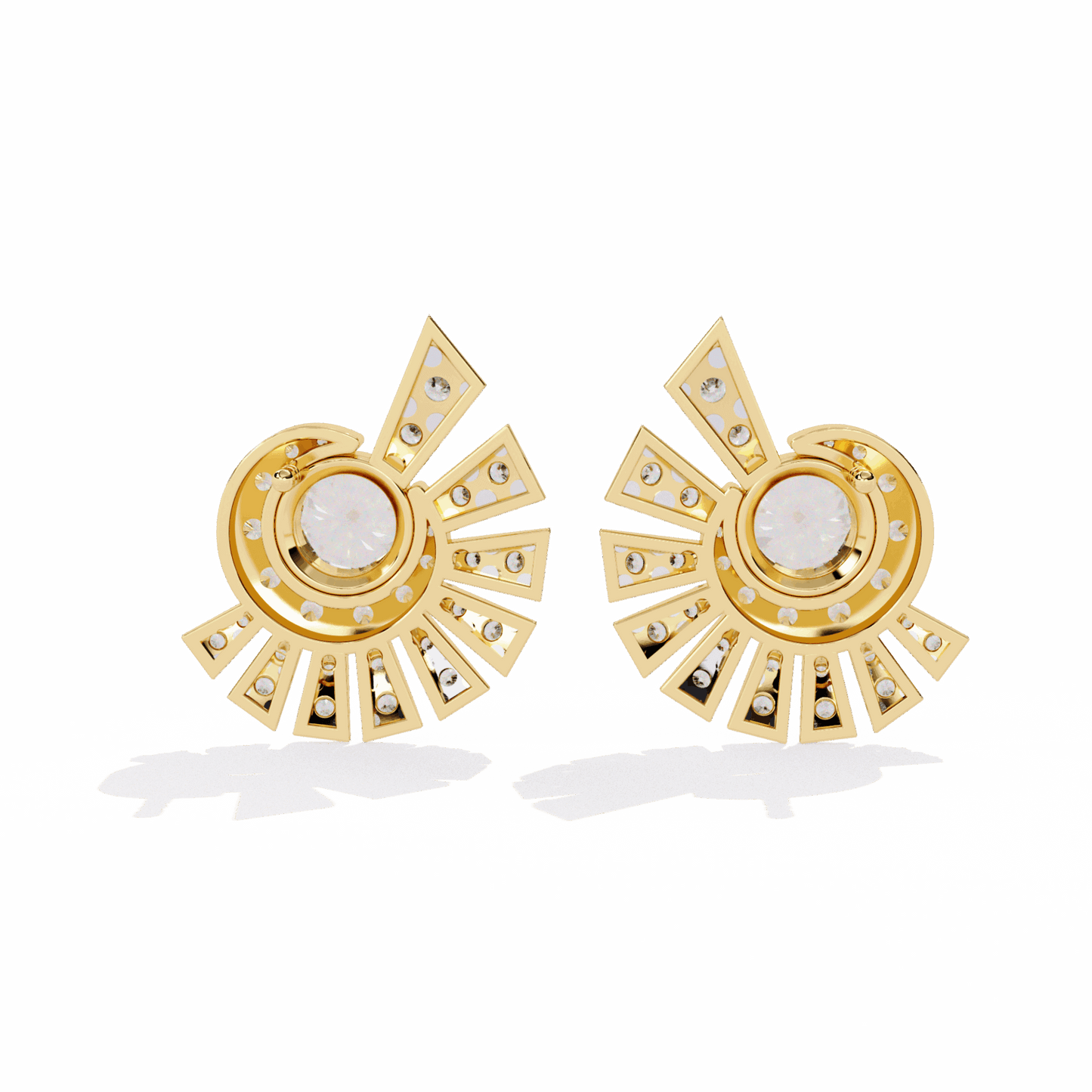1.75 Carat Round Cluster Stud Earrings in Moissanite | House of Estara