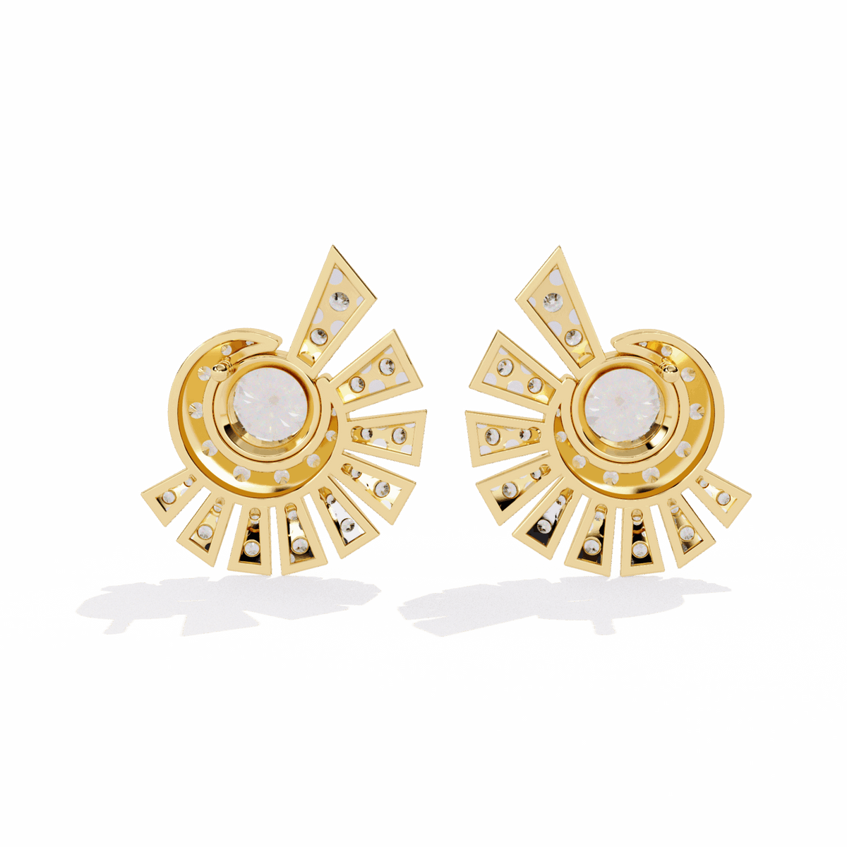 1.75 Carat Round Cluster Stud Earrings in Moissanite | House of Estara