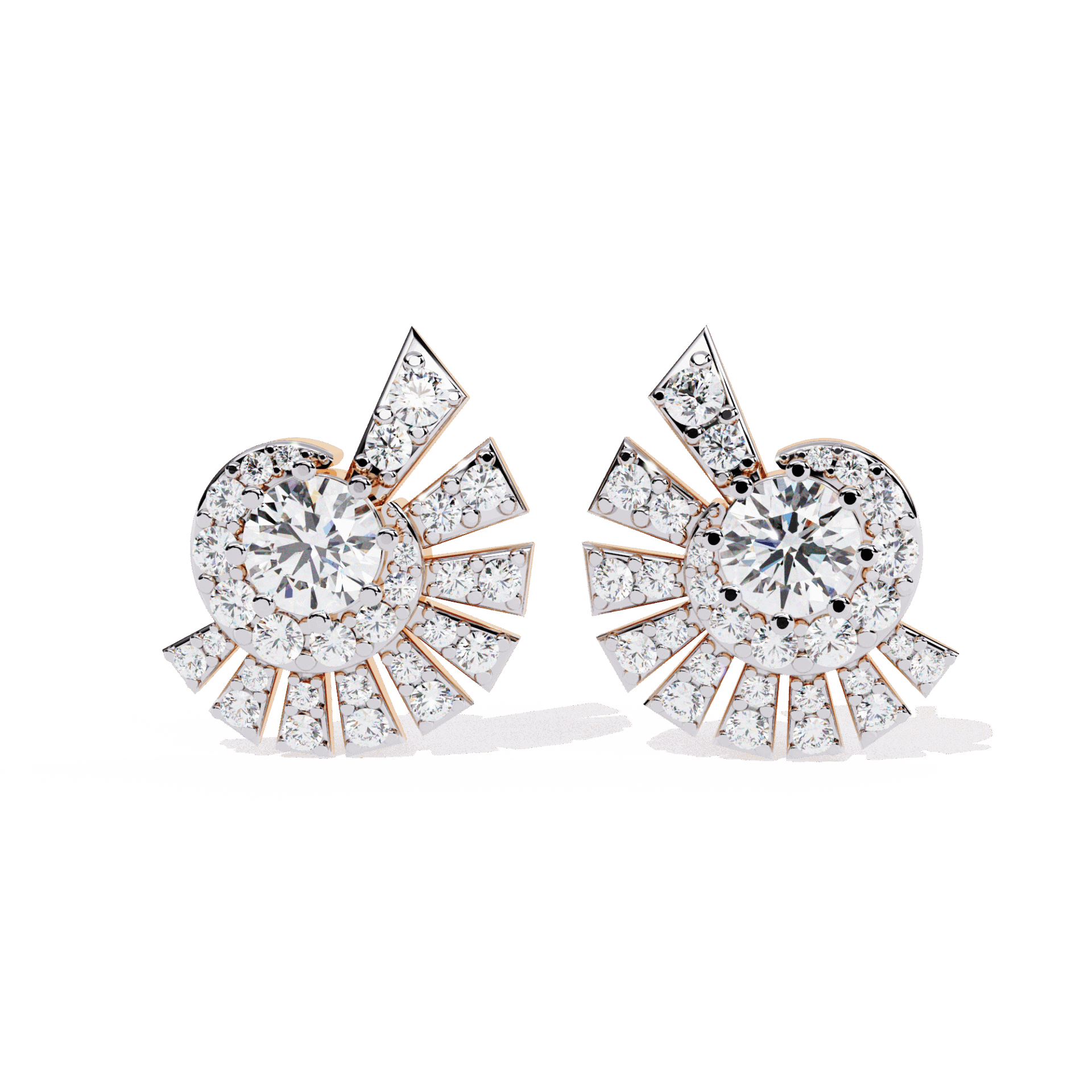 1.75 Carat Round Cluster Stud Earrings in Moissanite | House of Estara