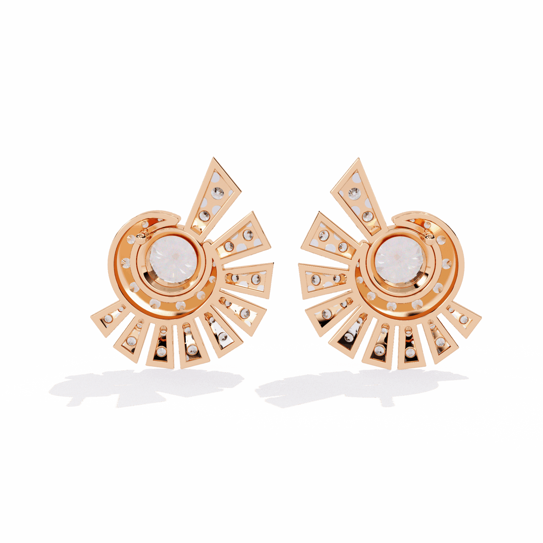 1.75 Carat Round Cluster Stud Earrings in Moissanite | House of Estara