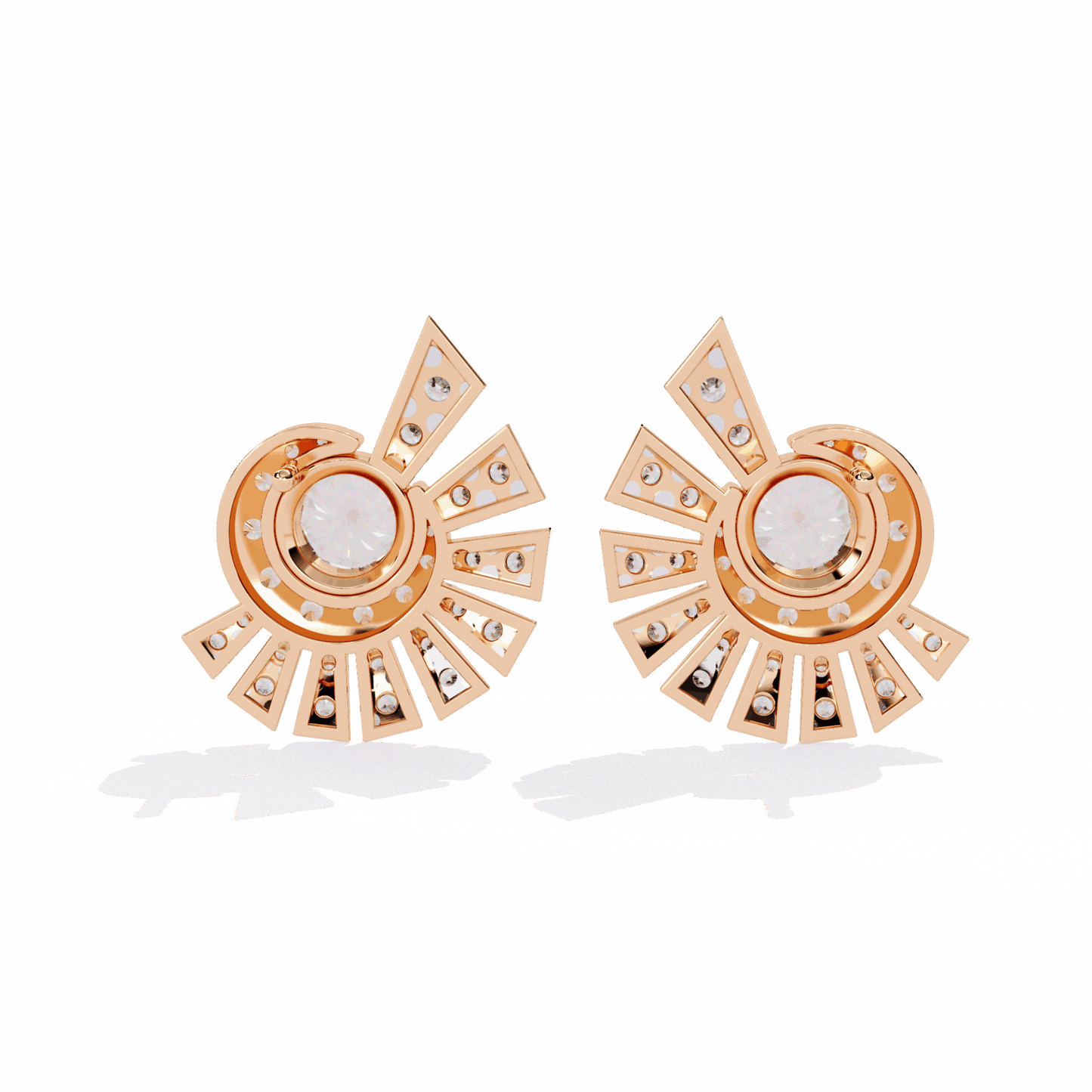 1.75 Carat Round Cluster Stud Earrings in Moissanite | House of Estara