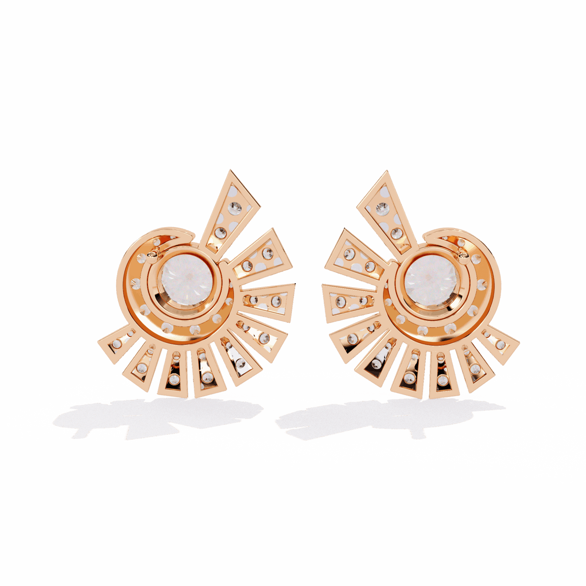 1.75 Carat Round Cluster Stud Earrings in Moissanite | House of Estara