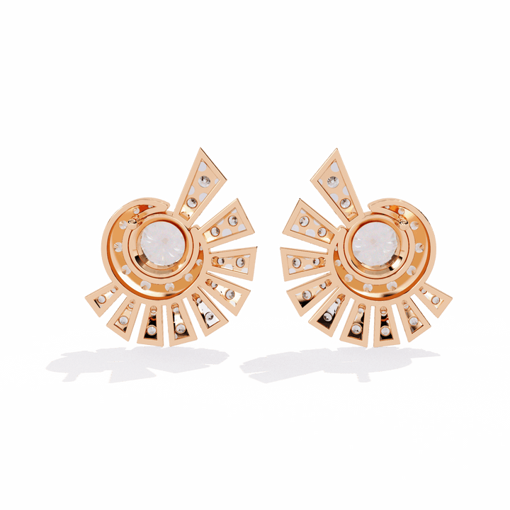 1.75 Carat Round Cluster Stud Earrings in Moissanite | House of Estara