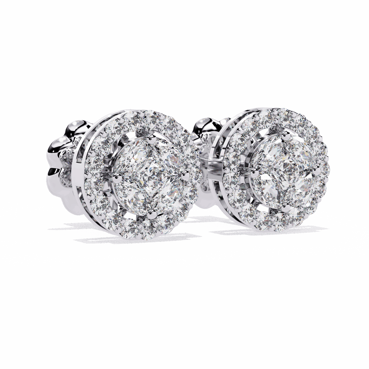 1.5 Carat Marquise and Round Hoop Stud Earrings in Moissanite | House of Estara