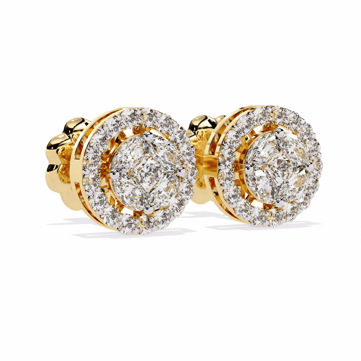 1.5 Carat Marquise and Round Hoop Stud Earrings in Moissanite | House of Estara