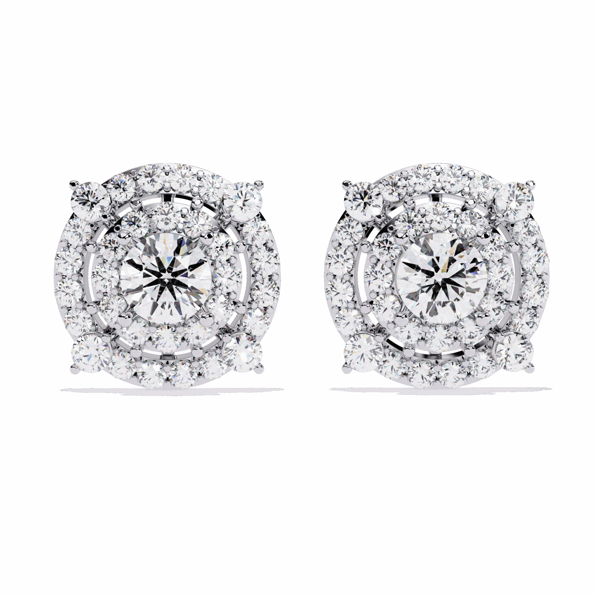 2.25 Carat Modern Round Hoop Stud Earrings in Moissanite | House of Estara