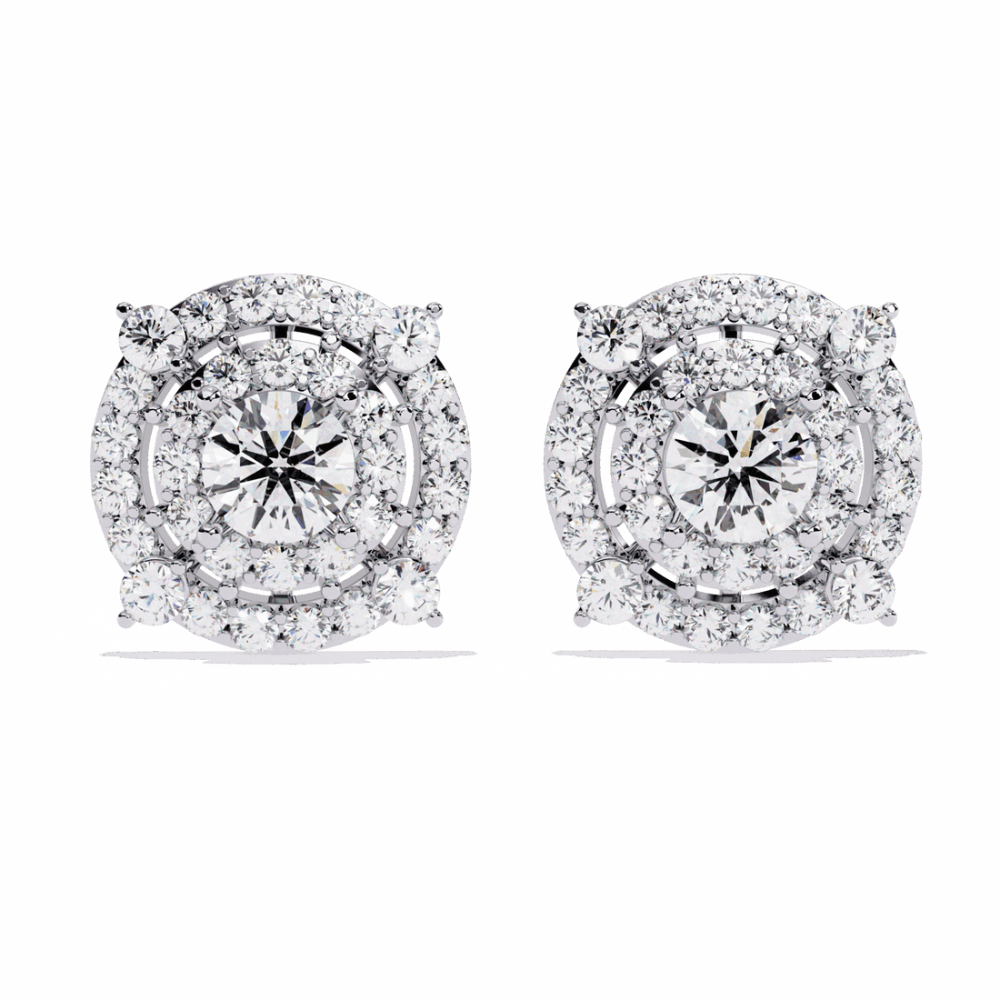 2.25 Carat Modern Round Hoop Stud Earrings in Moissanite | House of Estara