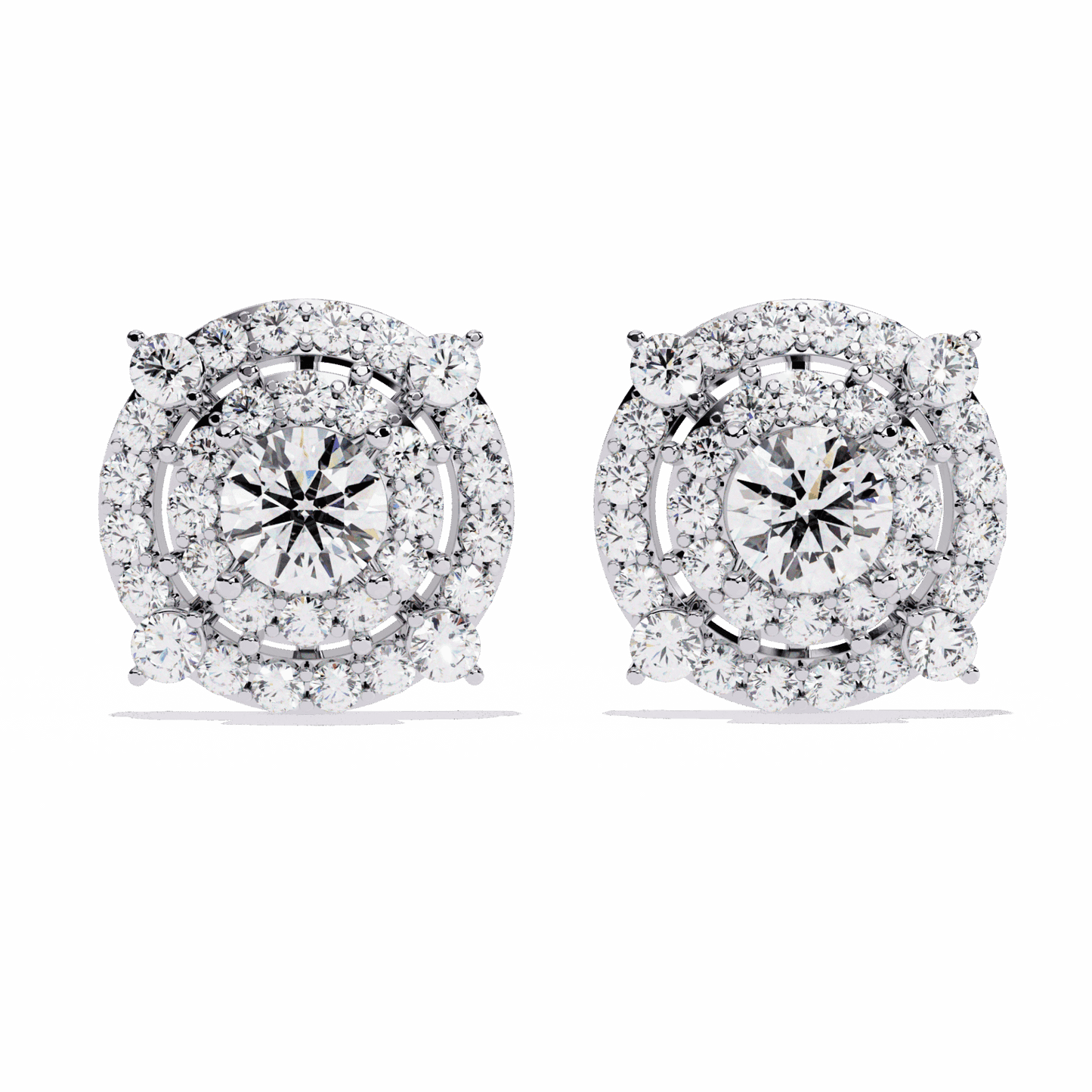 2.25 Carat Modern Round Hoop Stud Earrings in Moissanite | House of Estara