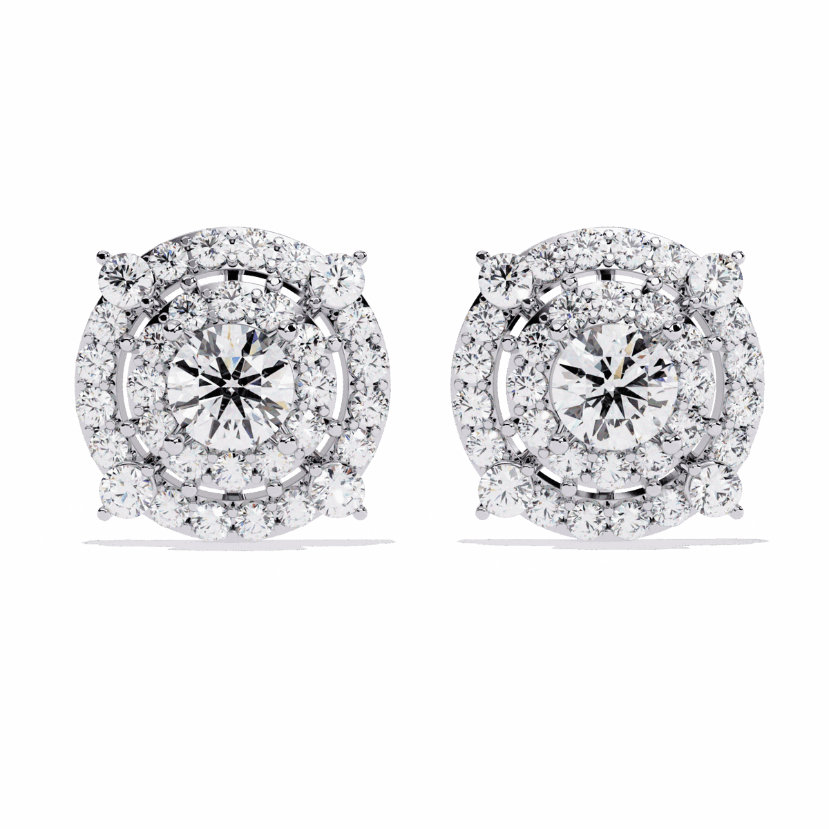 2.25 Carat Modern Round Hoop Stud Earrings in Moissanite | House of Estara