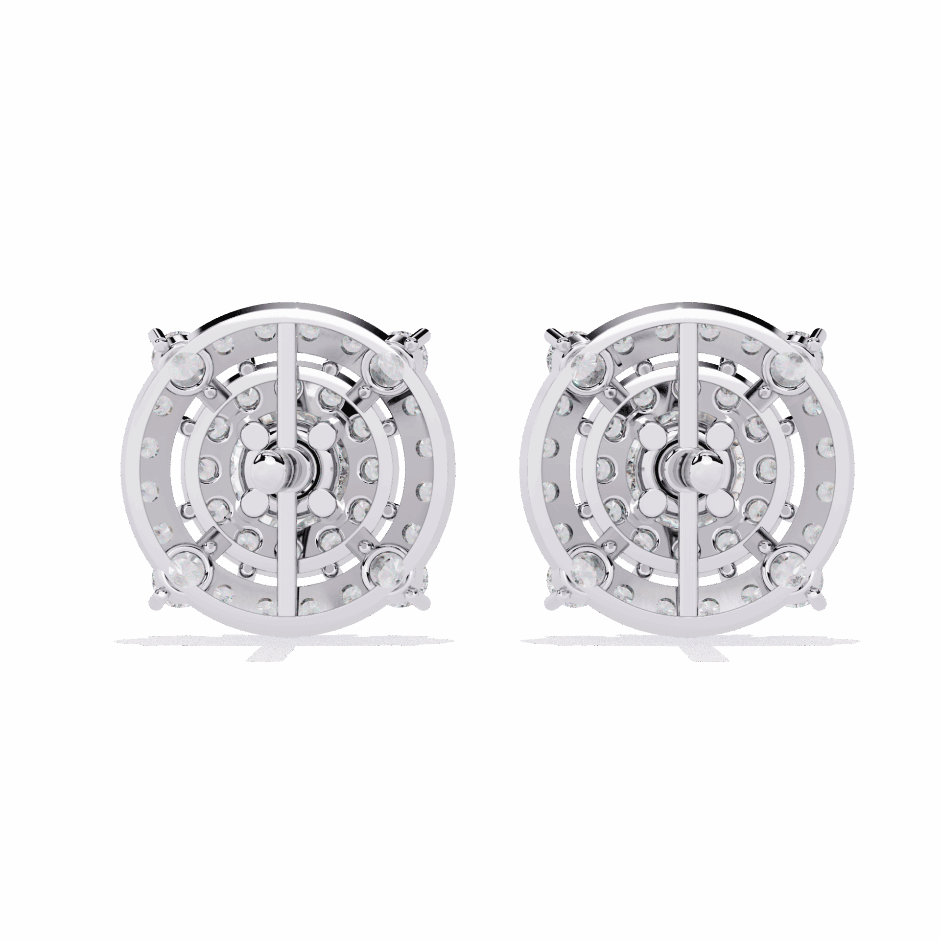 2.25 Carat Modern Round Hoop Stud Earrings in Moissanite | House of Estara