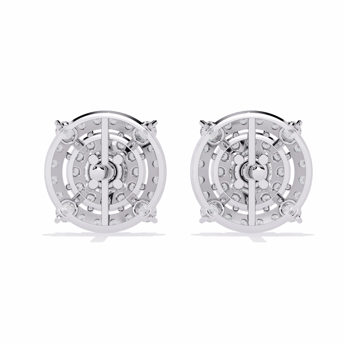 2.25 Carat Modern Round Hoop Stud Earrings in Moissanite | House of Estara