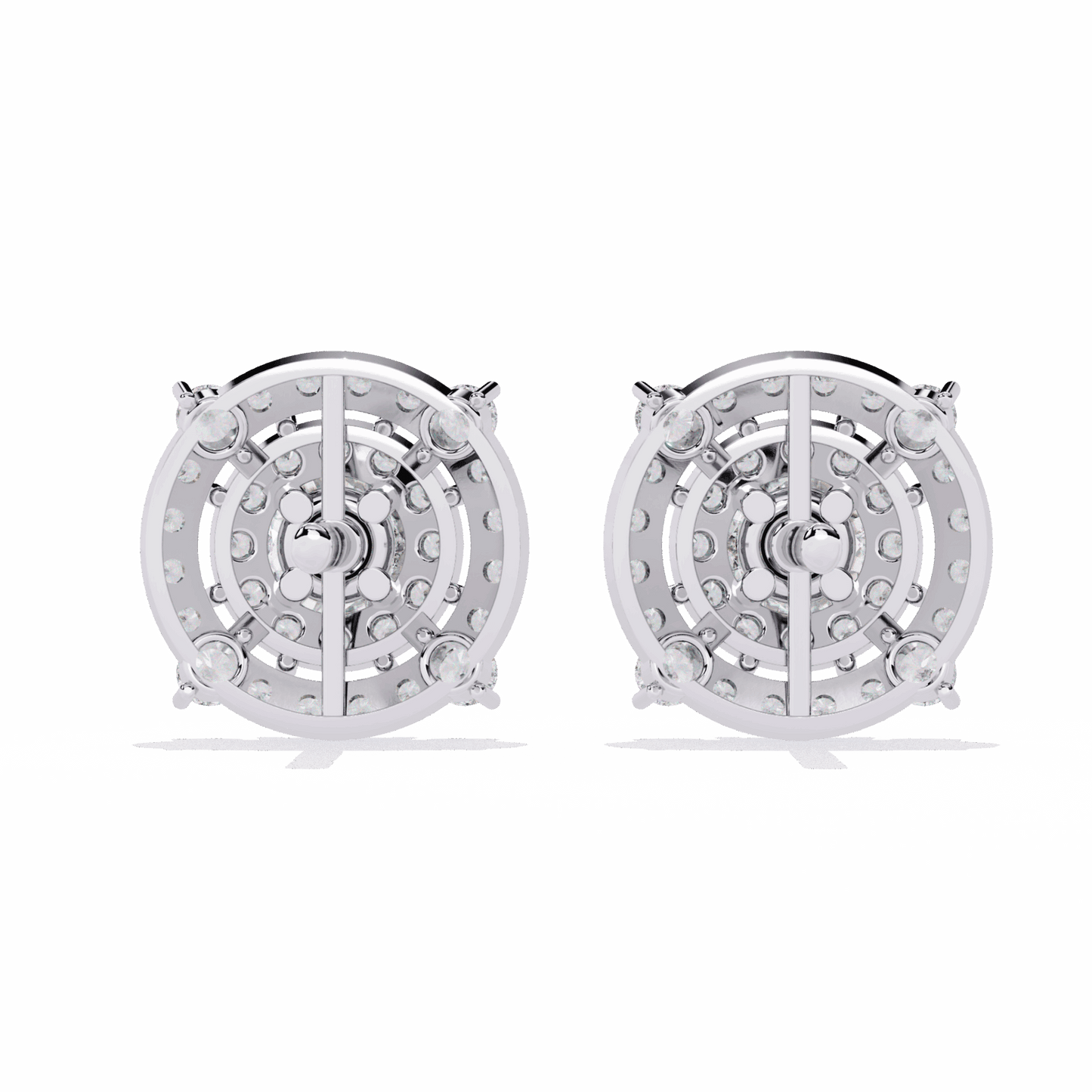 2.25 Carat Modern Round Hoop Stud Earrings in Moissanite | House of Estara