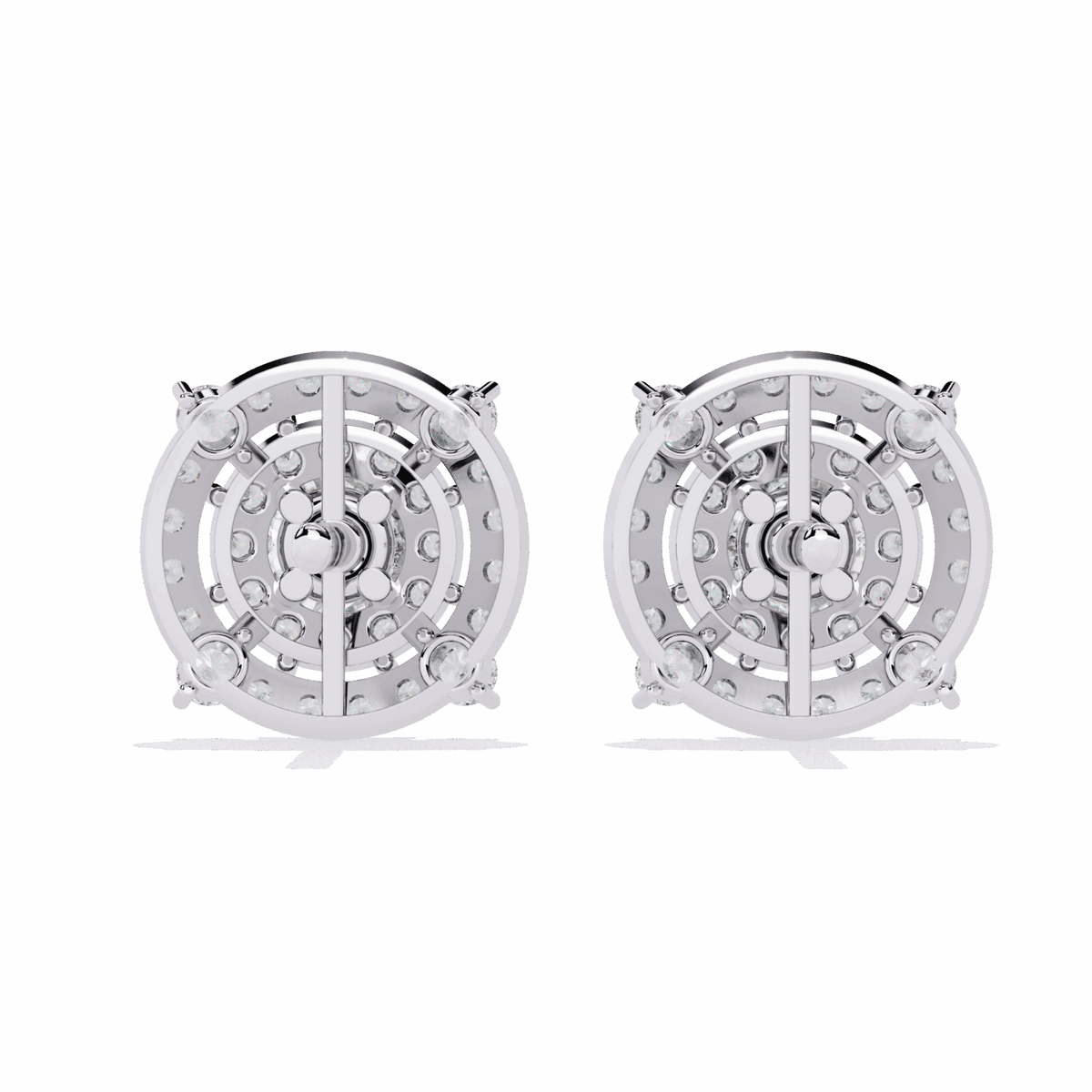 2.25 Carat Modern Round Hoop Stud Earrings in Moissanite | House of Estara