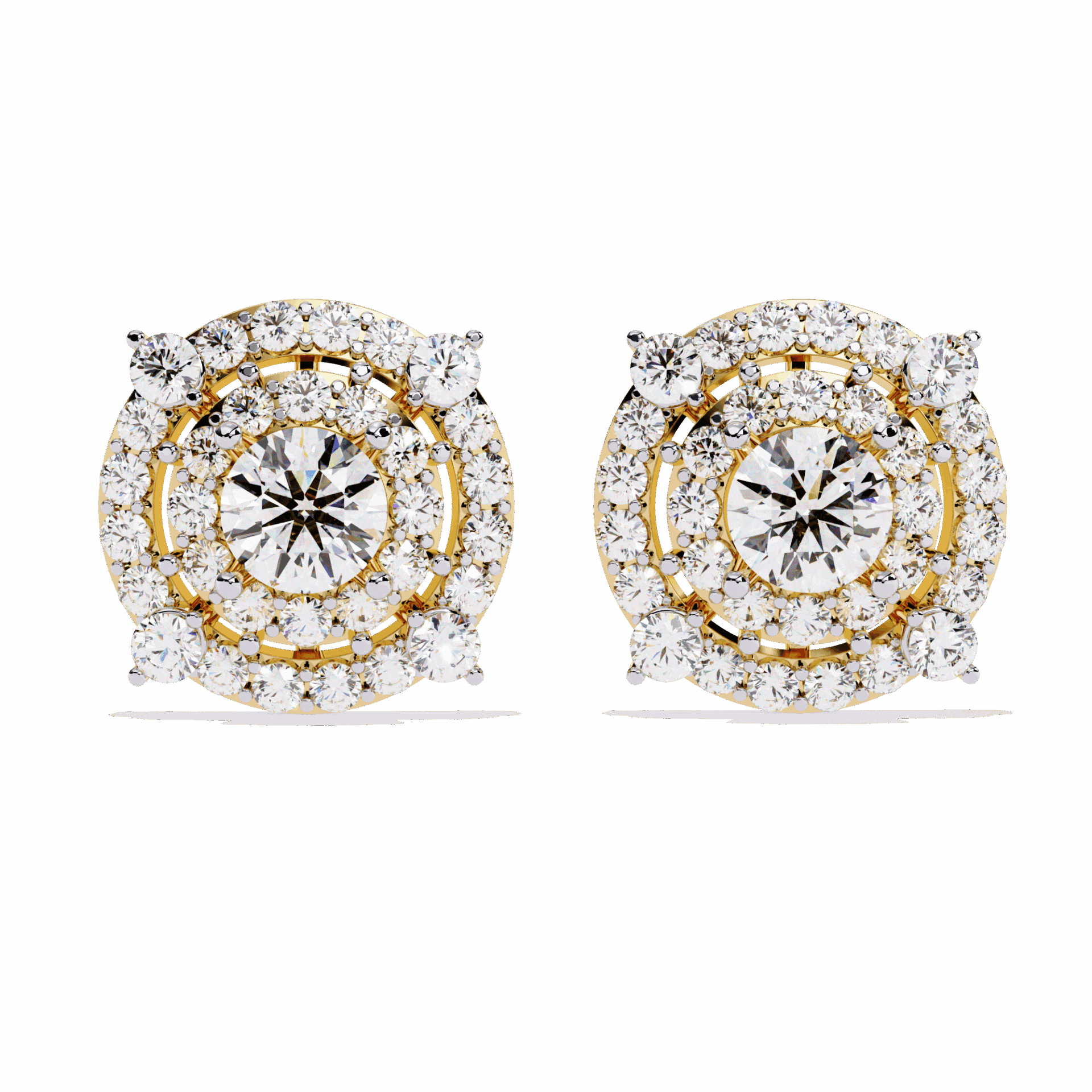 2.25 Carat Modern Round Hoop Stud Earrings in Moissanite | House of Estara