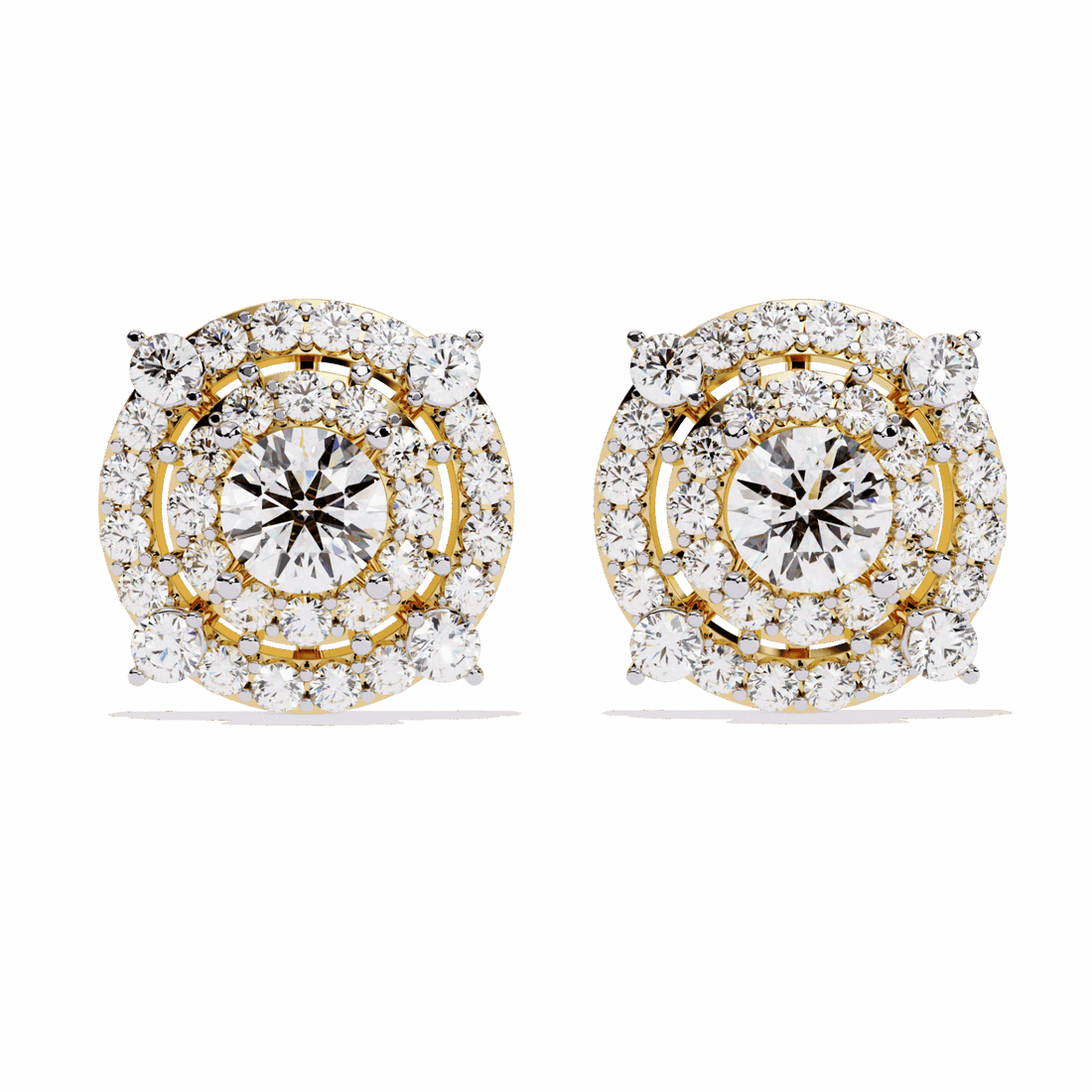 2.25 Carat Modern Round Hoop Stud Earrings in Moissanite | House of Estara