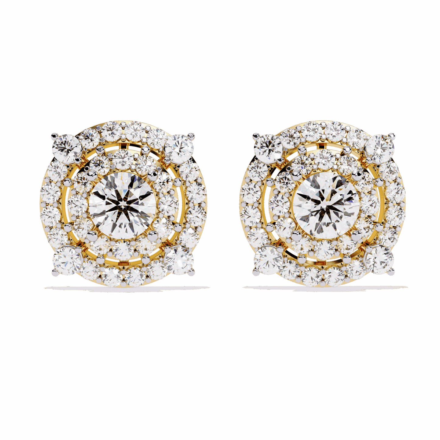 2.25 Carat Modern Round Hoop Stud Earrings in Moissanite | House of Estara
