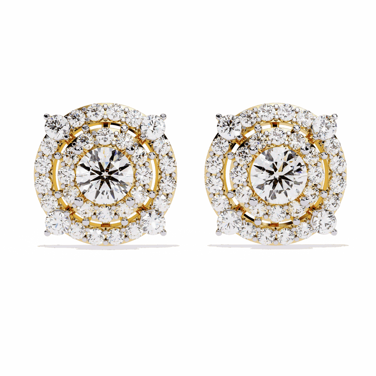 2.25 Carat Modern Round Hoop Stud Earrings in Moissanite | House of Estara