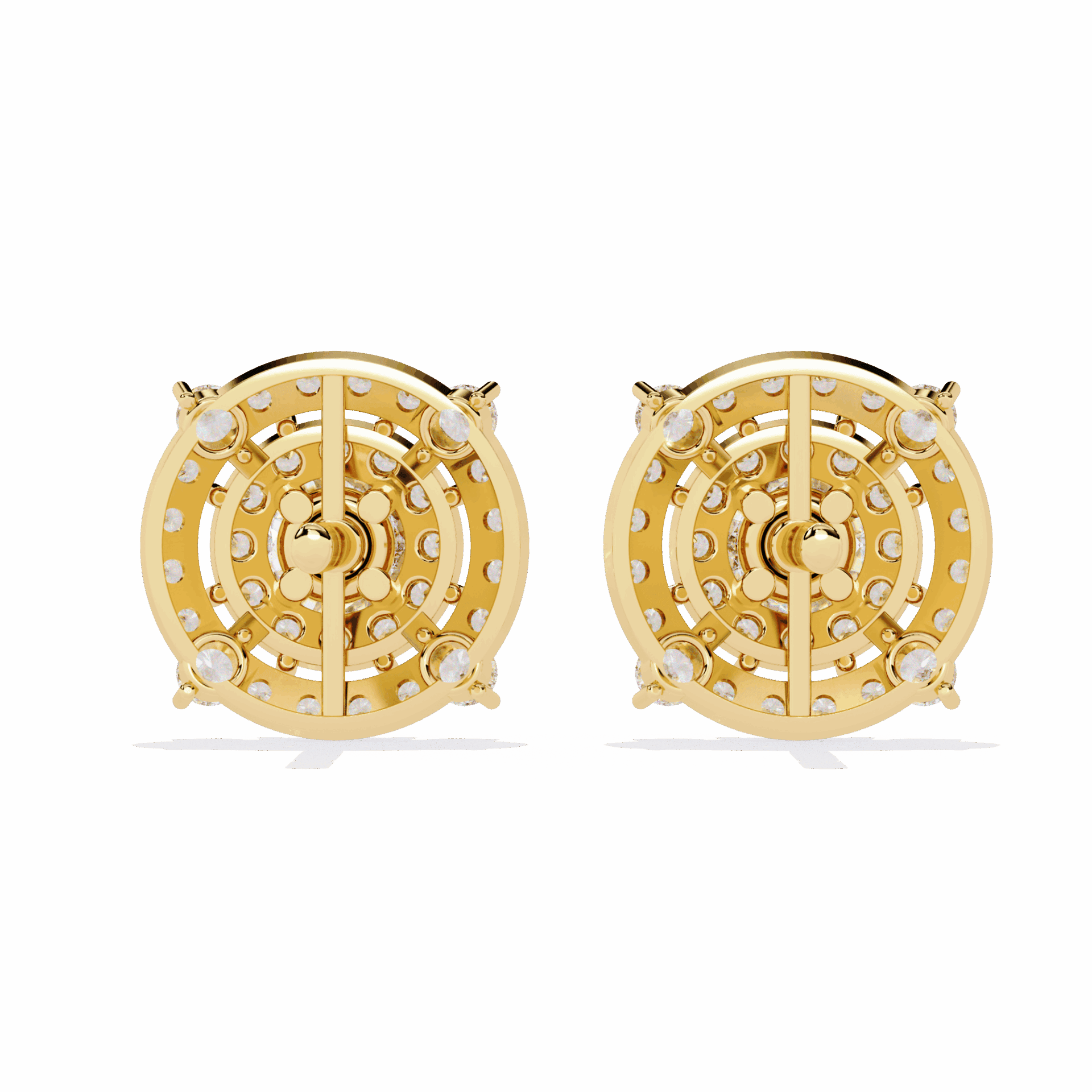 2.25 Carat Modern Round Hoop Stud Earrings in Moissanite | House of Estara