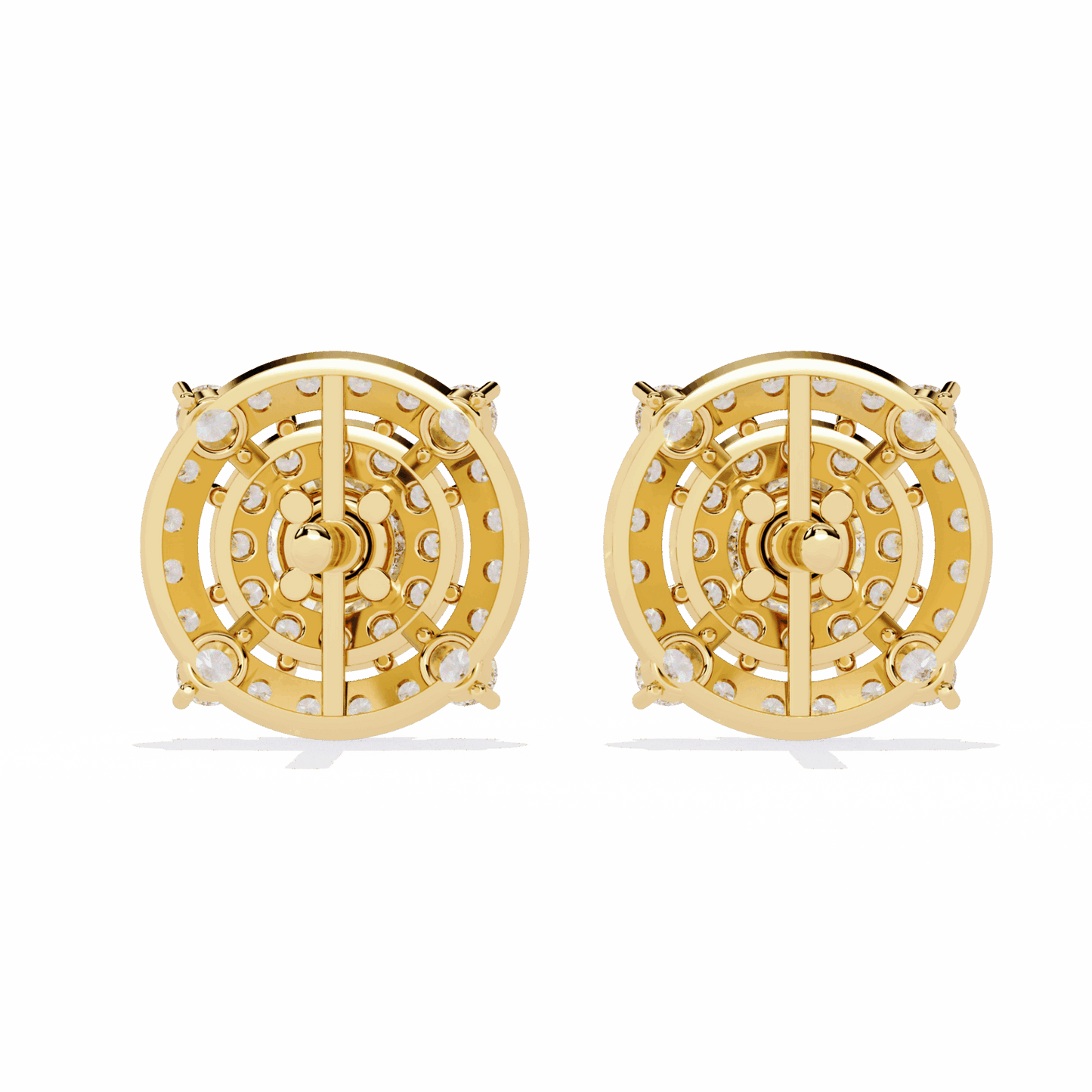 2.25 Carat Modern Round Hoop Stud Earrings in Moissanite | House of Estara