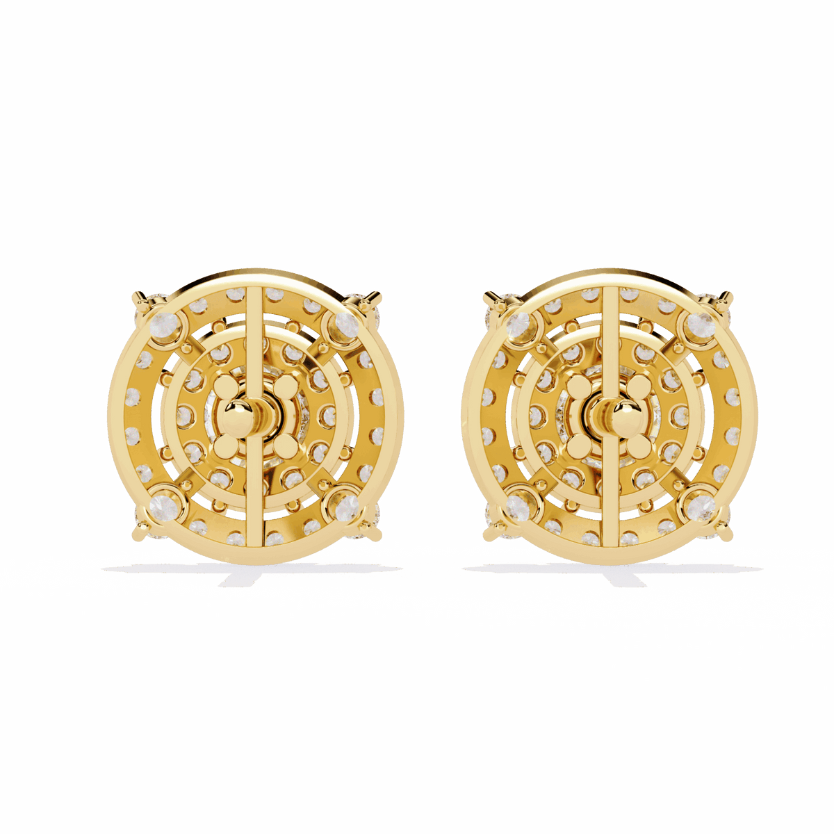 2.25 Carat Modern Round Hoop Stud Earrings in Moissanite | House of Estara