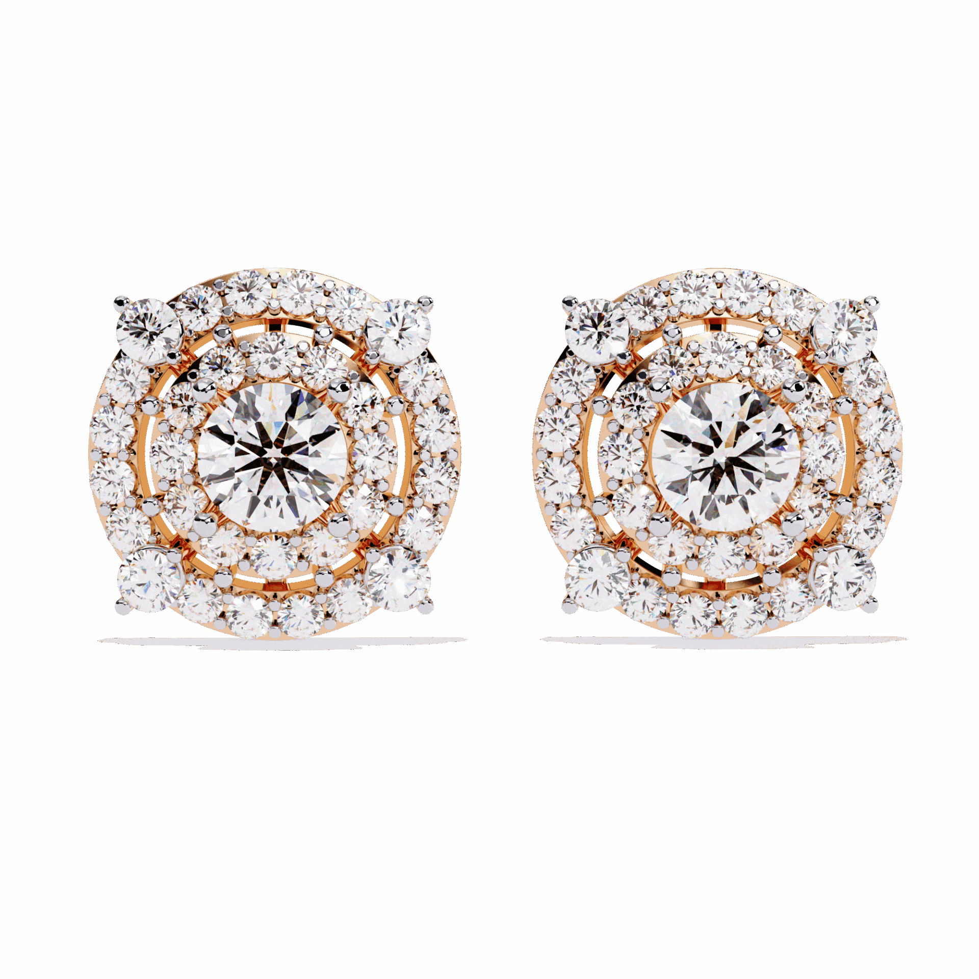 2.25 Carat Modern Round Hoop Stud Earrings in Moissanite | House of Estara