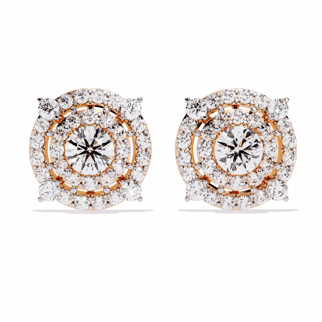 2.25 Carat Modern Round Hoop Stud Earrings in Moissanite | House of Estara