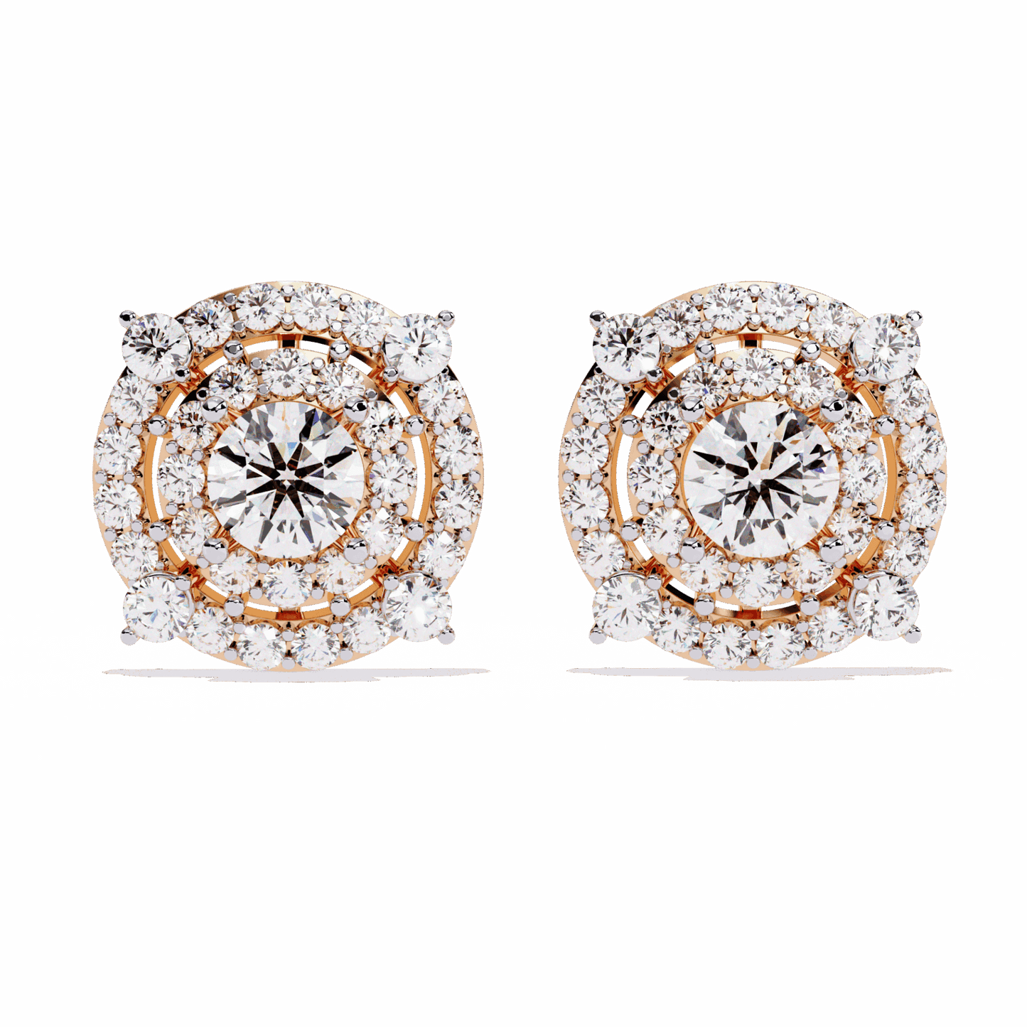 2.25 Carat Modern Round Hoop Stud Earrings in Moissanite | House of Estara