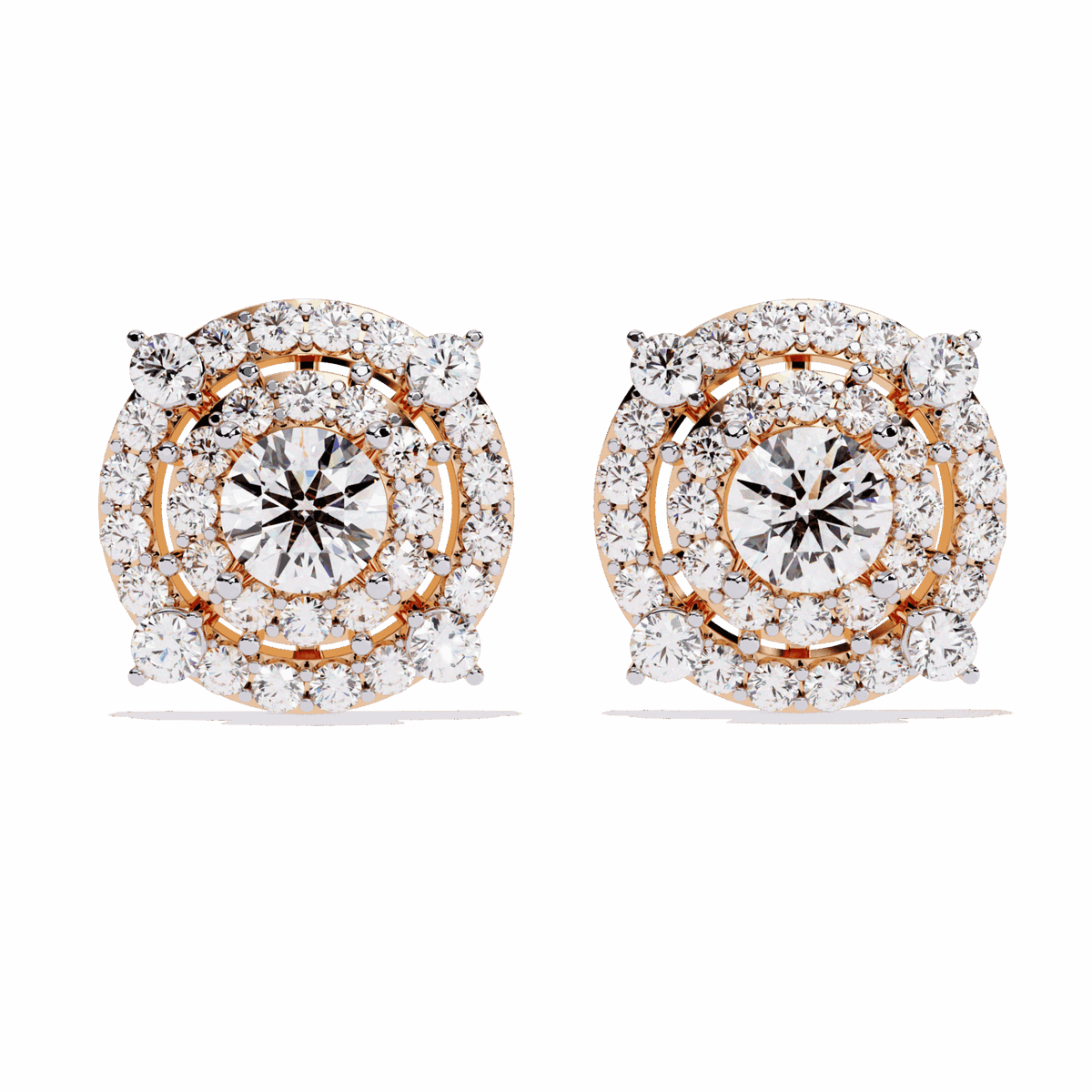 2.25 Carat Modern Round Hoop Stud Earrings in Moissanite | House of Estara