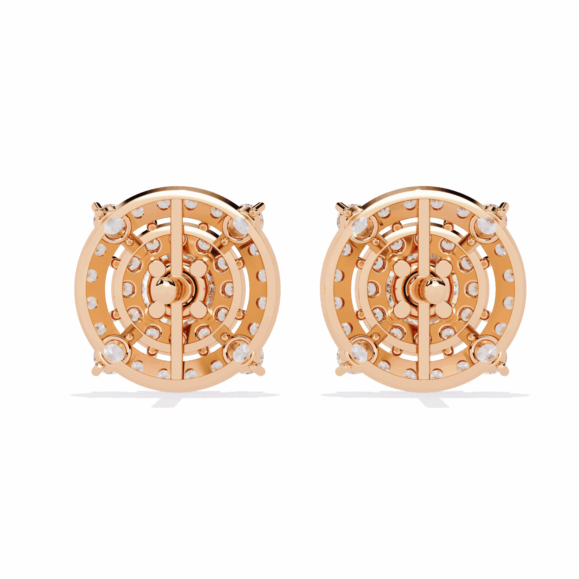 2.25 Carat Modern Round Hoop Stud Earrings in Moissanite | House of Estara