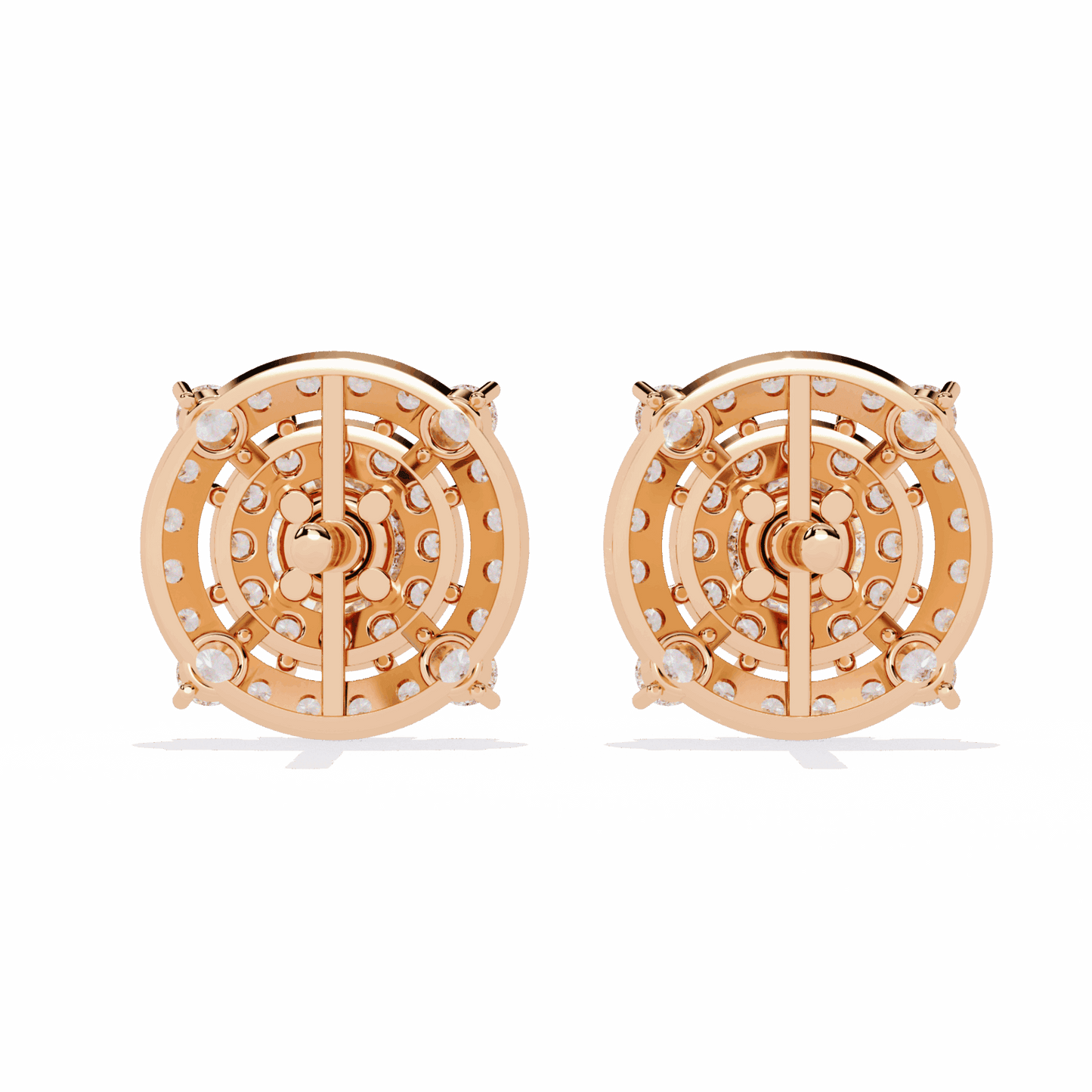 2.25 Carat Modern Round Hoop Stud Earrings in Moissanite | House of Estara