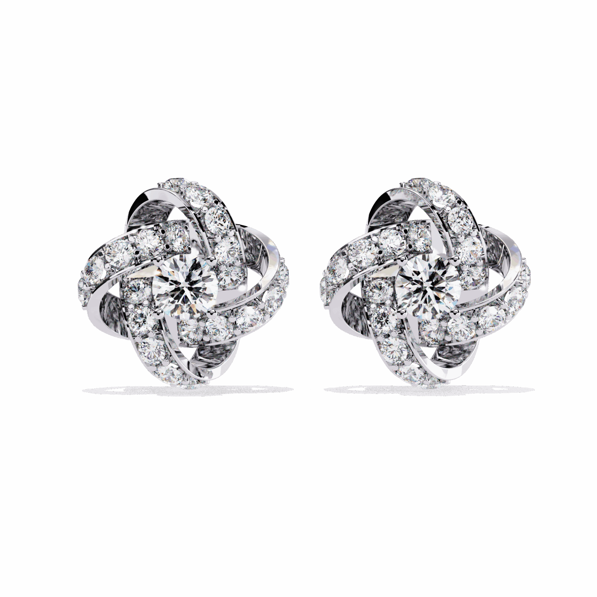 0.9 Carat Dual Round Stud Earrings in Moissanite | House of Estara