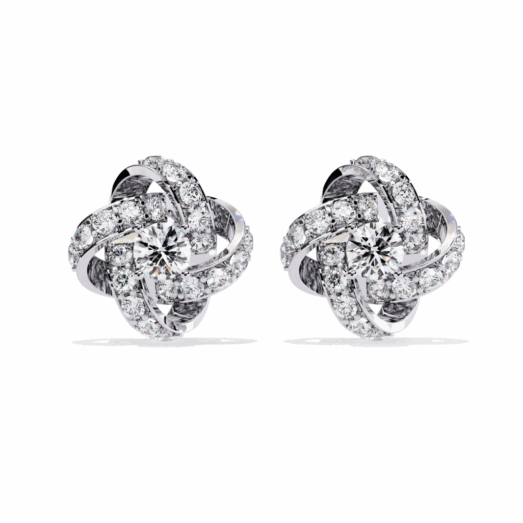0.9 Carat Dual Round Stud Earrings in Moissanite | House of Estara