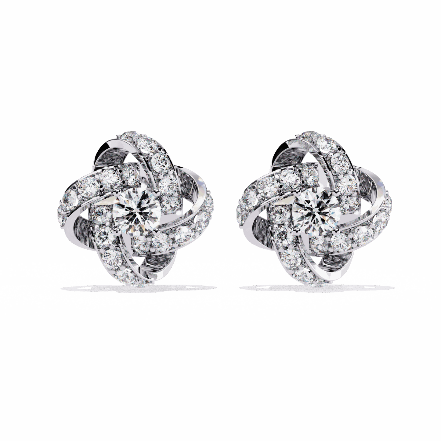 0.9 Carat Dual Round Stud Earrings in Moissanite | House of Estara