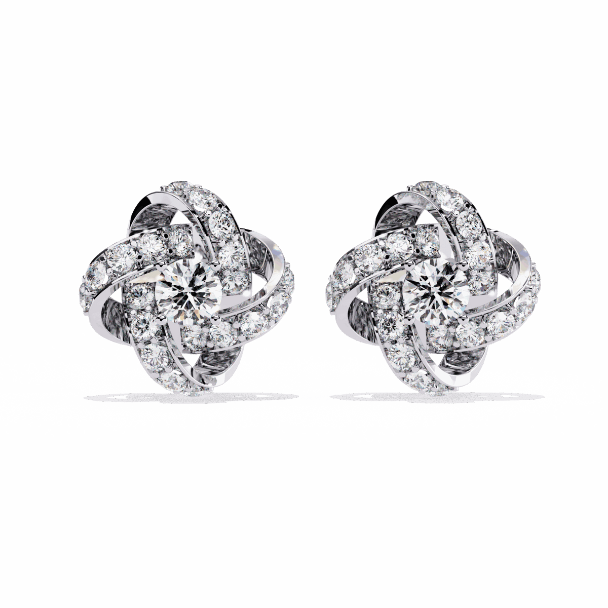 0.9 Carat Dual Round Stud Earrings in Moissanite | House of Estara
