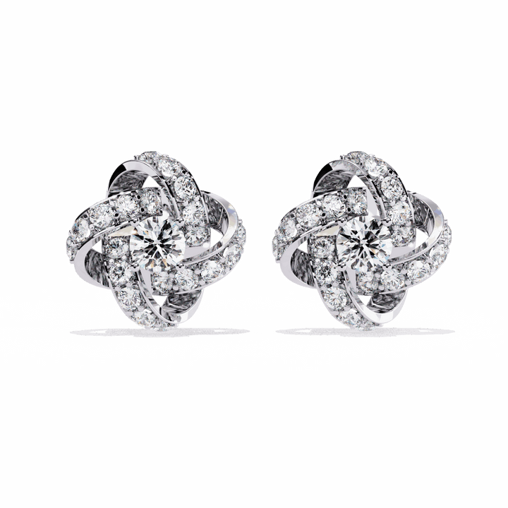0.9 Carat Dual Round Stud Earrings in Moissanite | House of Estara