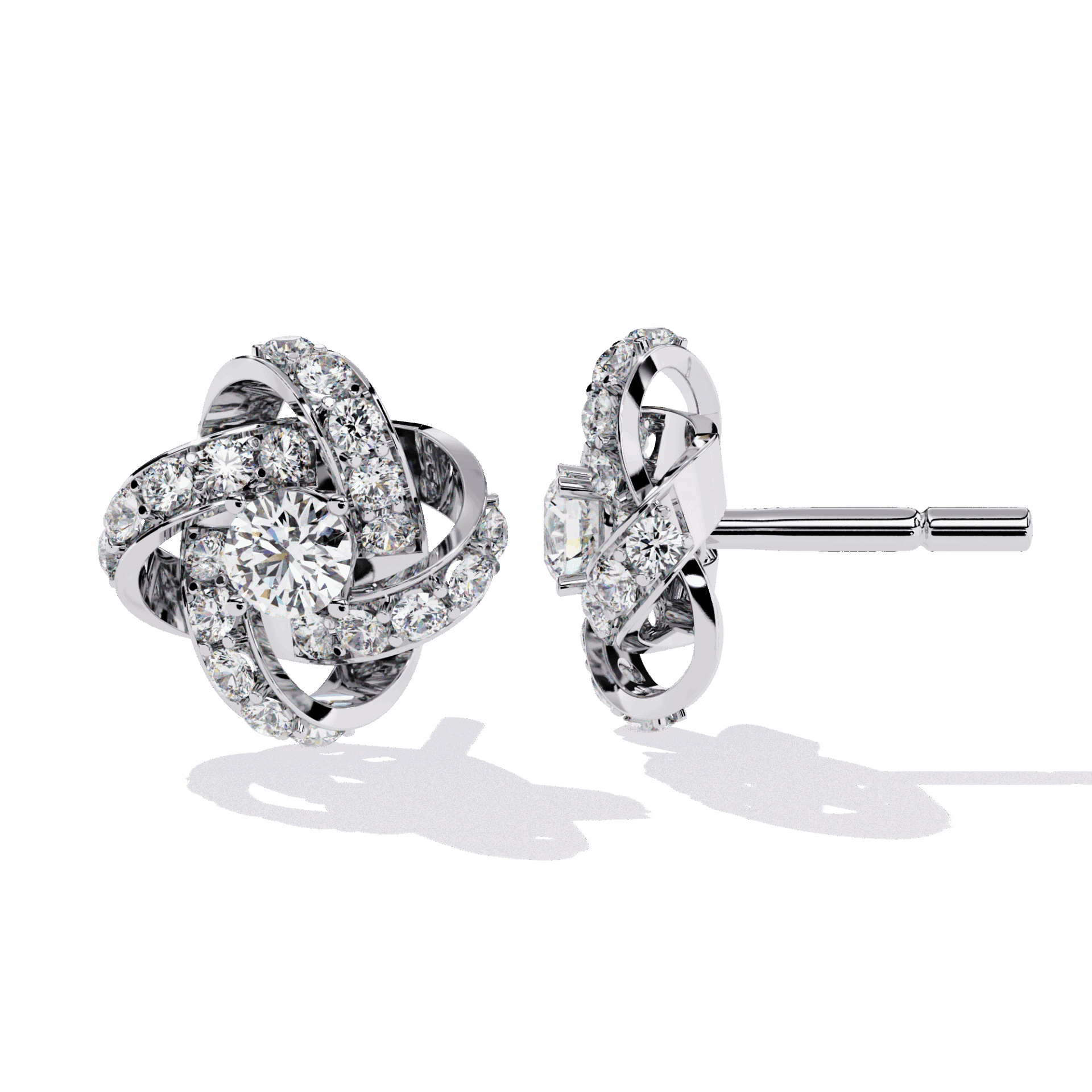 0.9 Carat Dual Round Stud Earrings in Moissanite | House of Estara